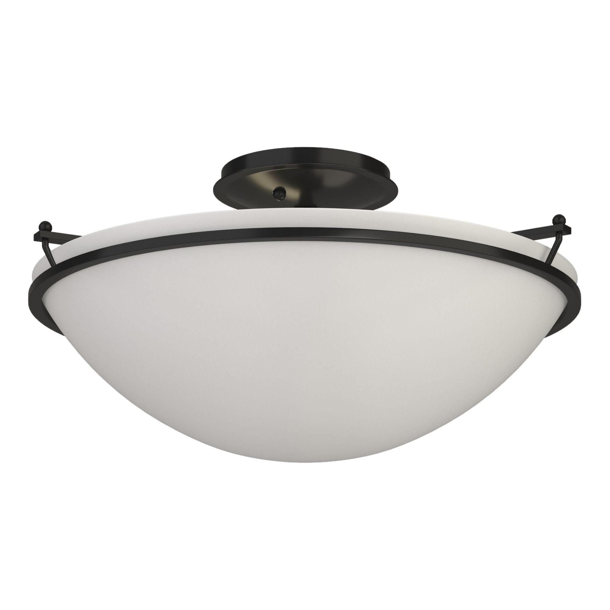 Plain Large Semi-Flush 3-Light Opal Glass (GG) in Black