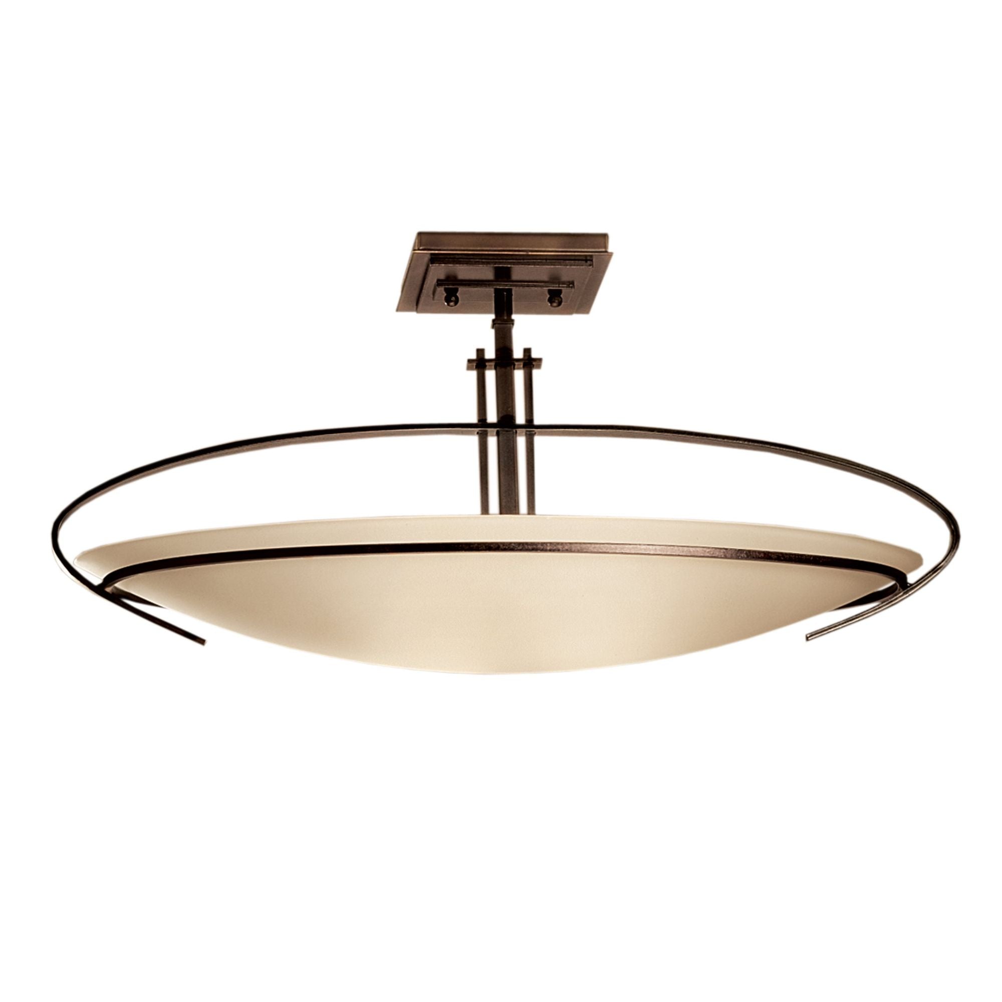 Mackintosh Semi-Flush 2-Light Opal Glass (GG) in Dark Smoke
