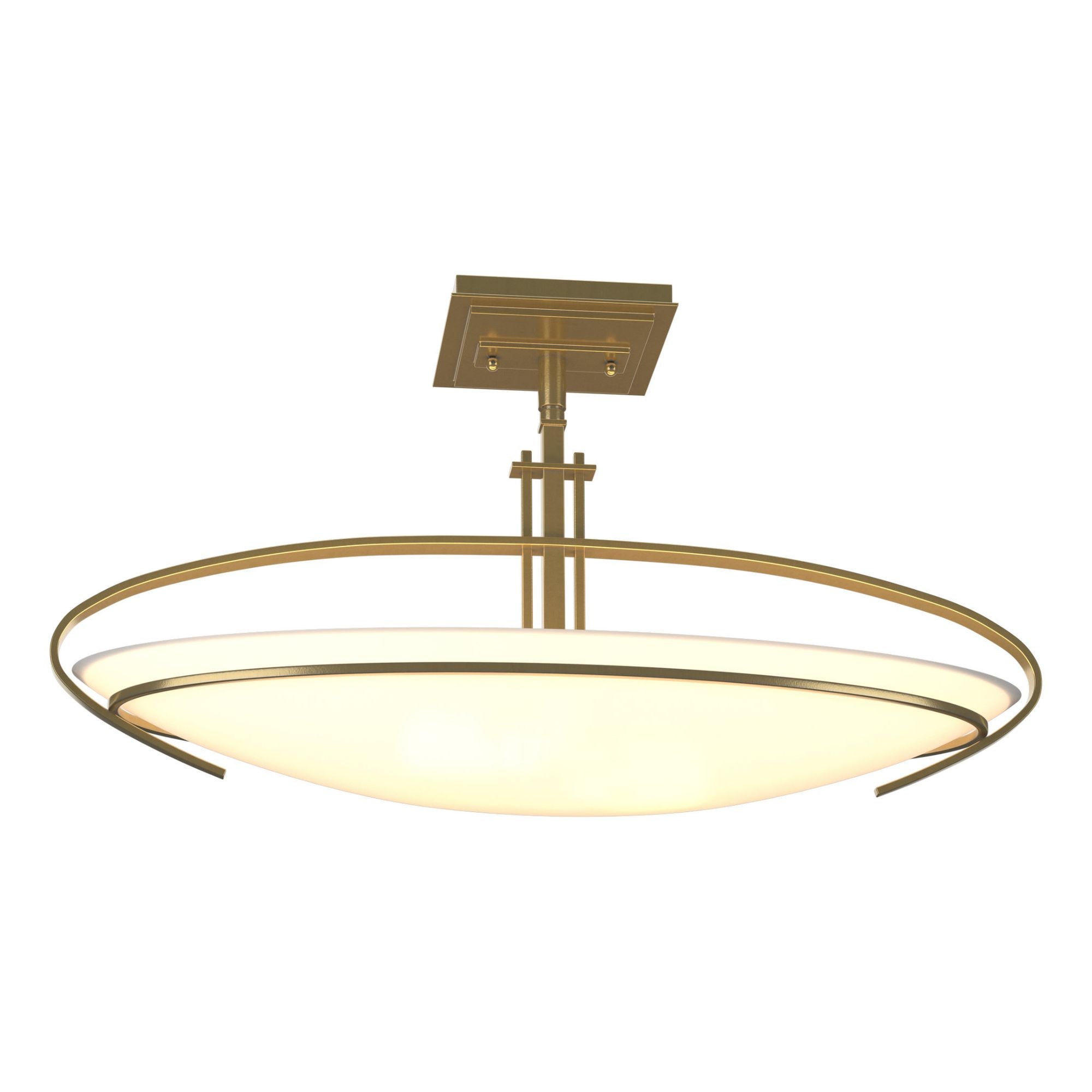 Mackintosh Semi-Flush 2-Light Opal Glass (GG) in Modern Brass