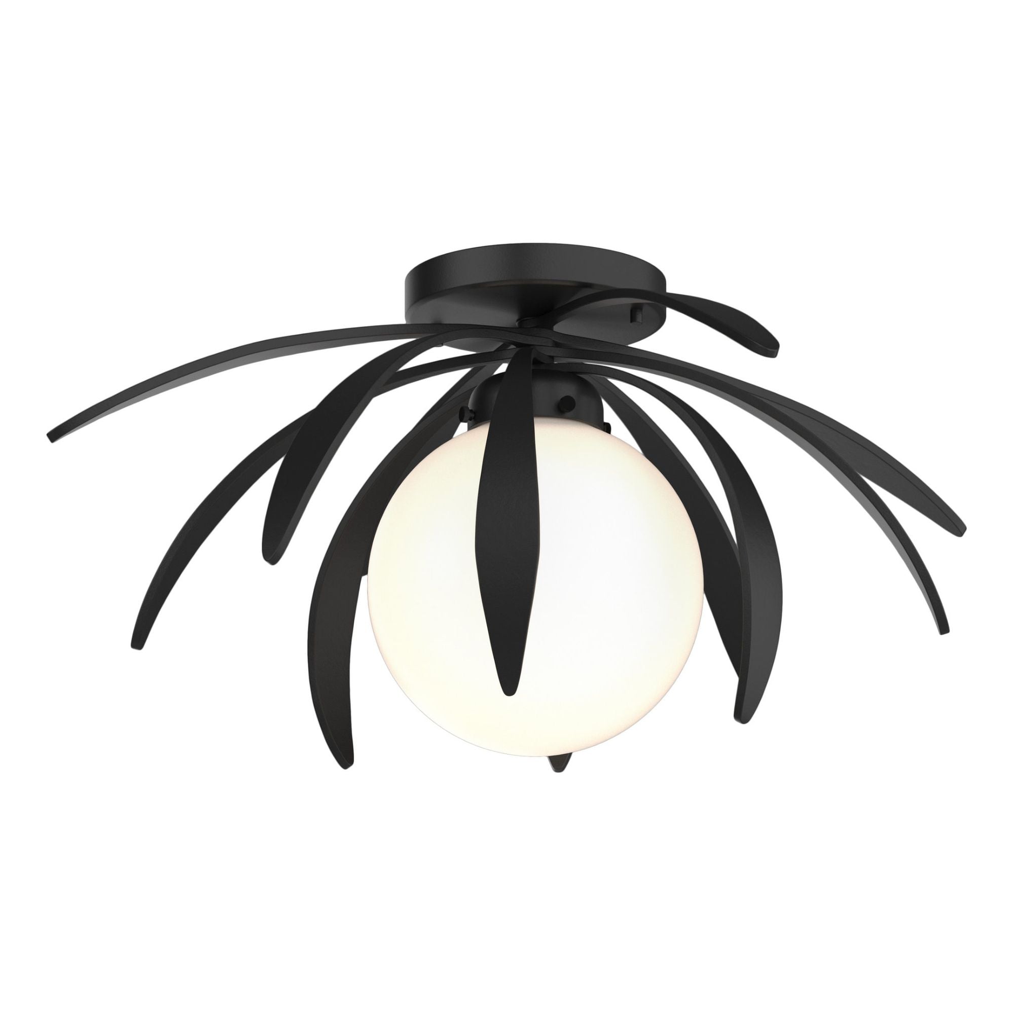 Dahlia Opal Glass Semi-Flush 1-Light Opal Glass (GG) in Black