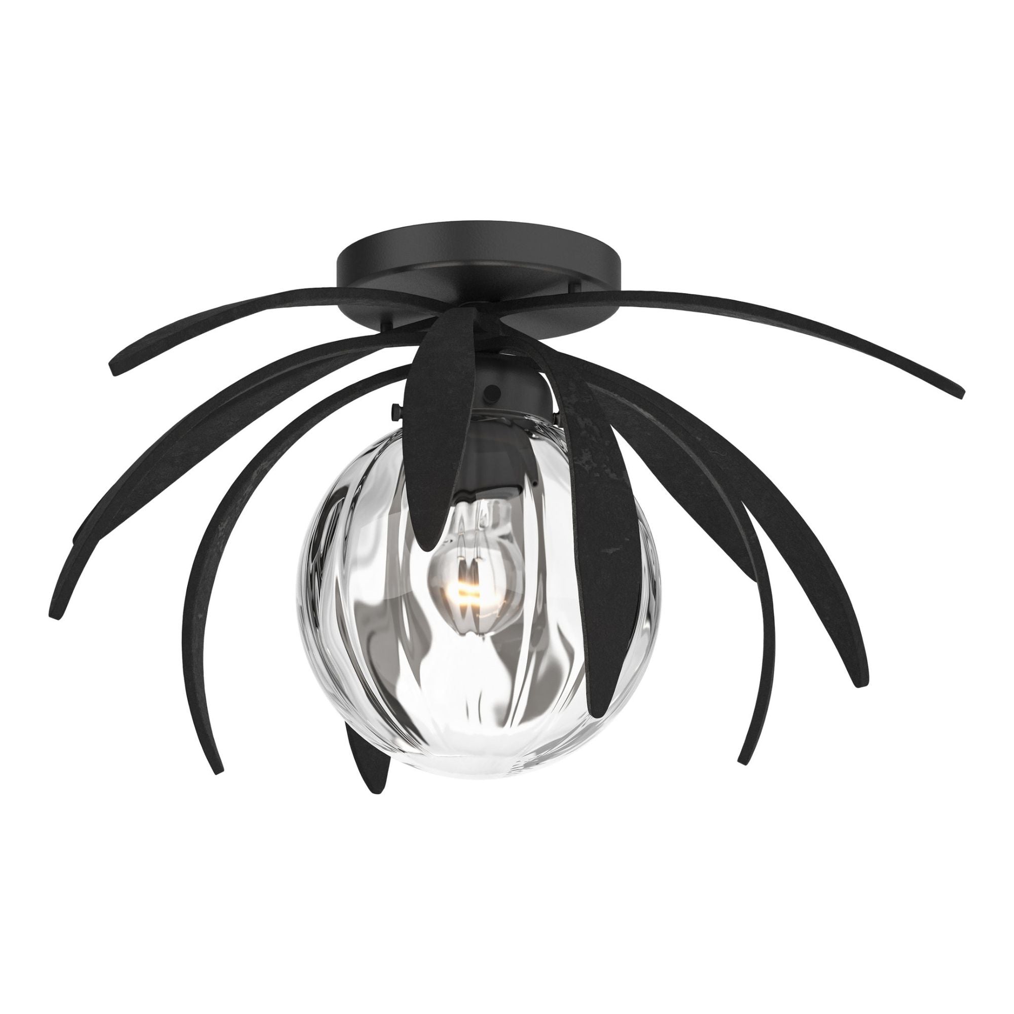 Dahlia Water Glass Semi-Flush 1-Light Water Glass (LL) in Black