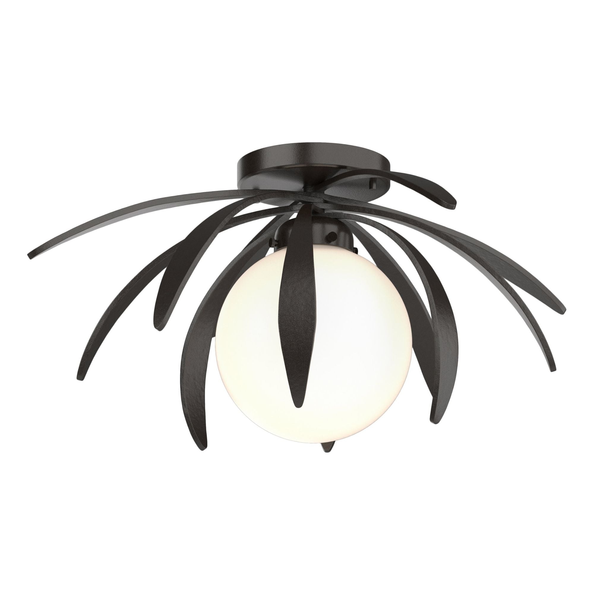 Dahlia Opal Glass Semi-Flush 1-Light Opal Glass (GG) in Oil Rubbed Bronze