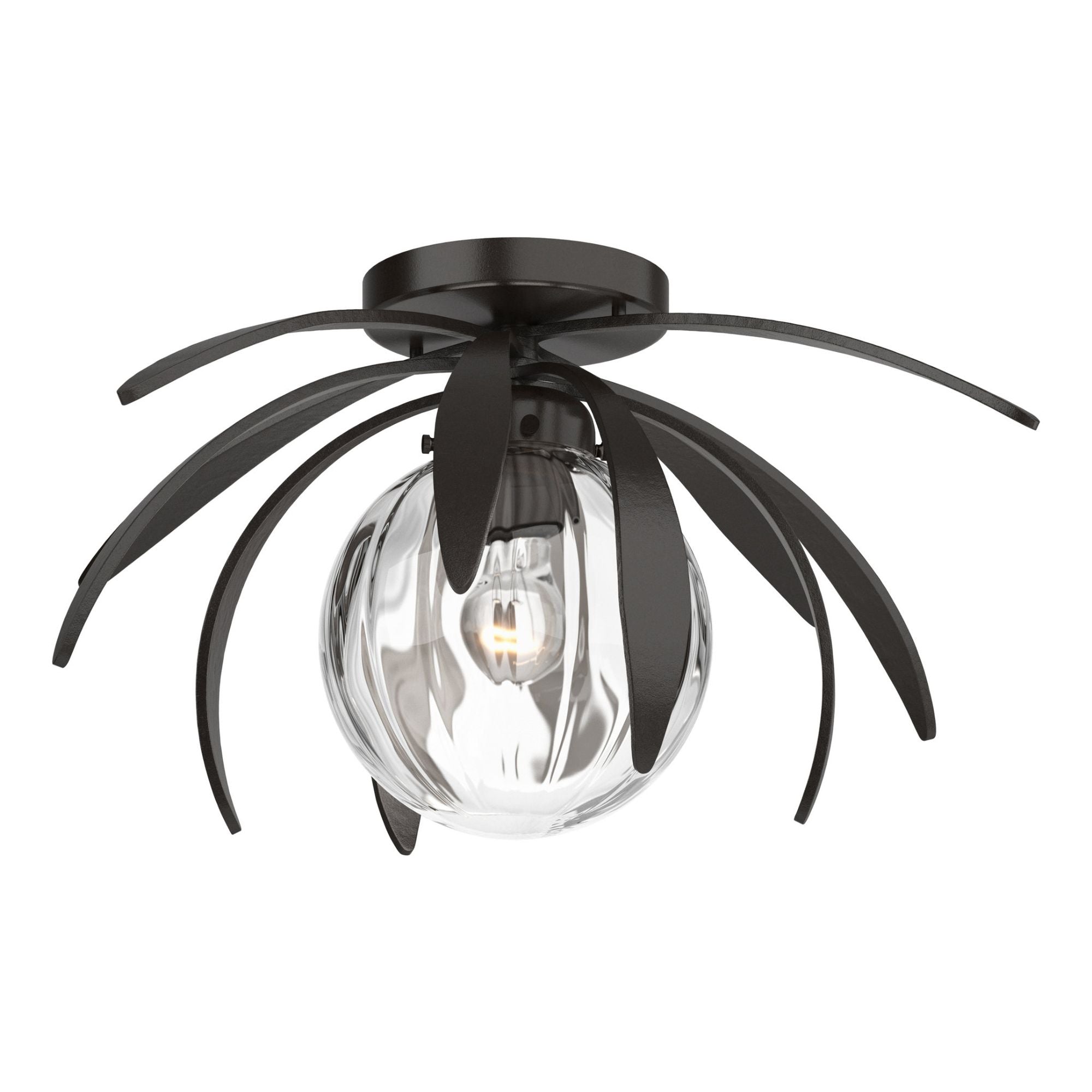 Dahlia Water Glass Semi-Flush 1-Light Water Glass (LL) in Oil Rubbed Bronze