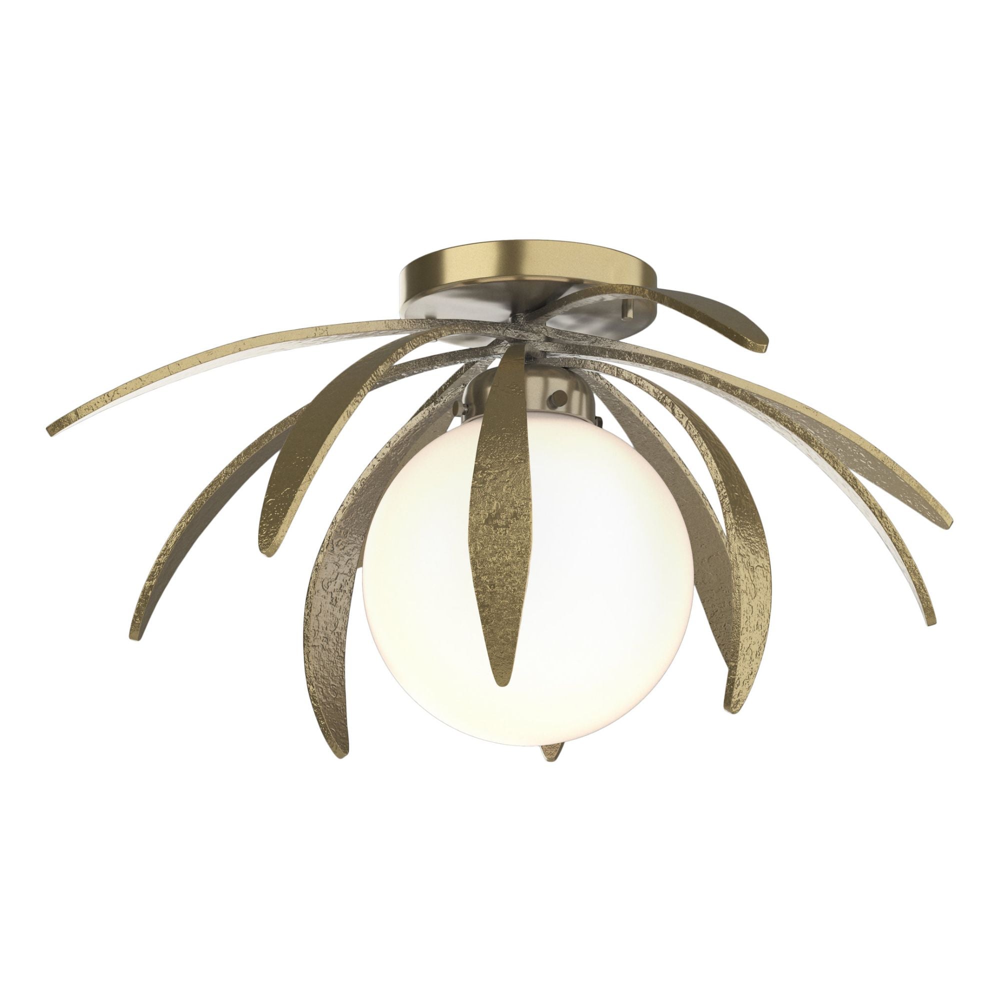 Dahlia Opal Glass Semi-Flush 1-Light Opal Glass (GG) in Modern Brass