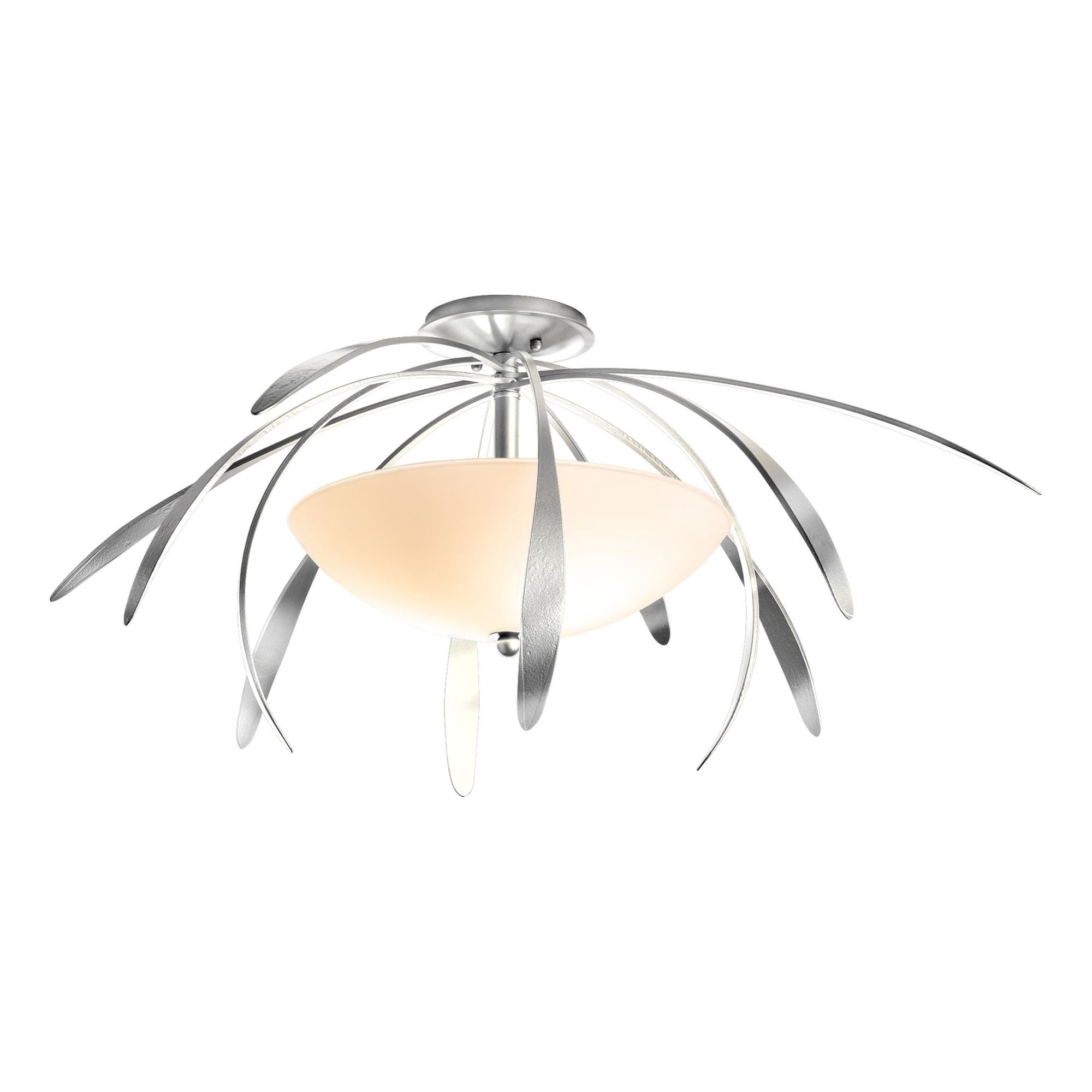 Dahlia Medium Semi-Flush 2-Light Opal Glass (GG) in Sterling