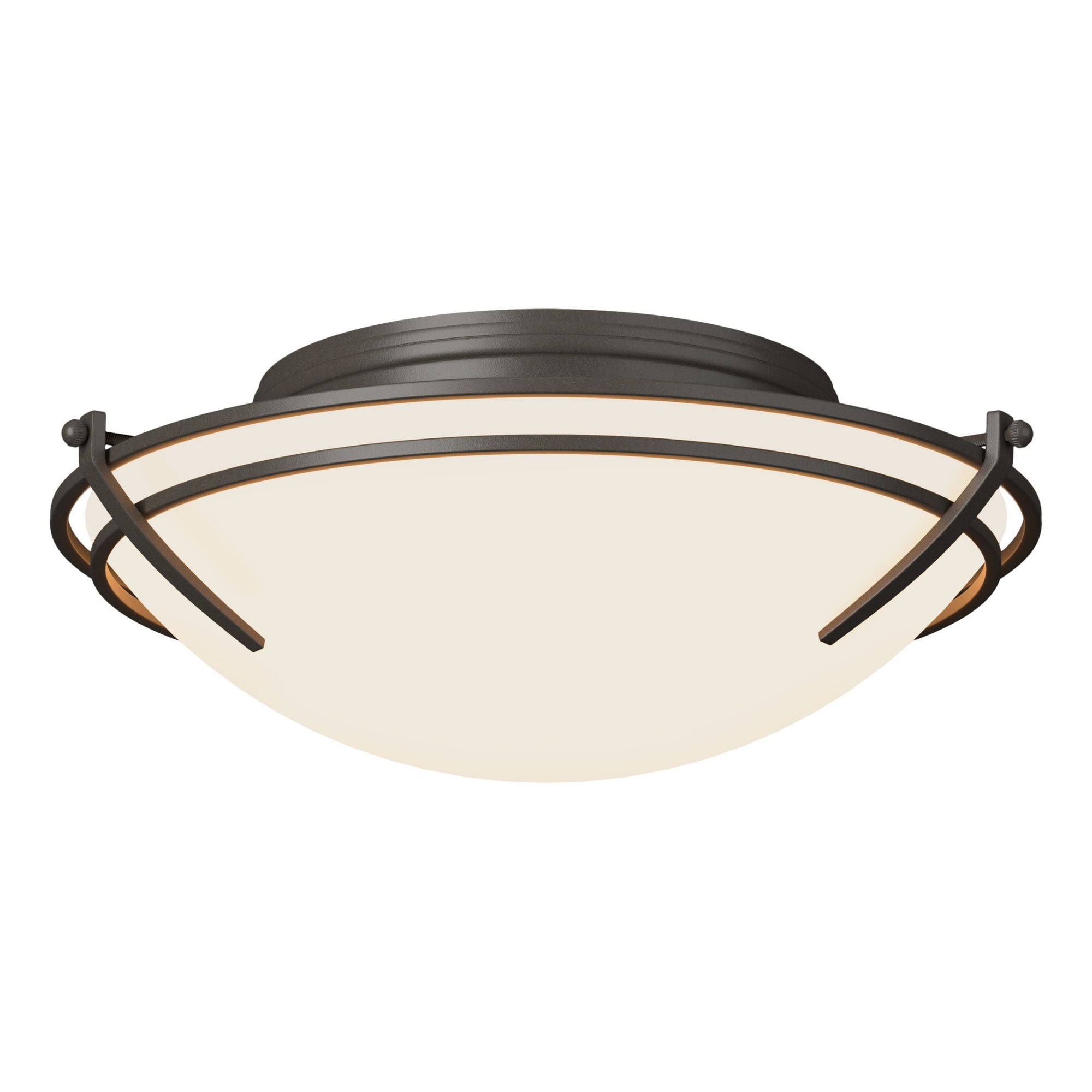 Presidio Tryne Flush Mount 2-Light Opal Glass (GG) in Dark Smoke