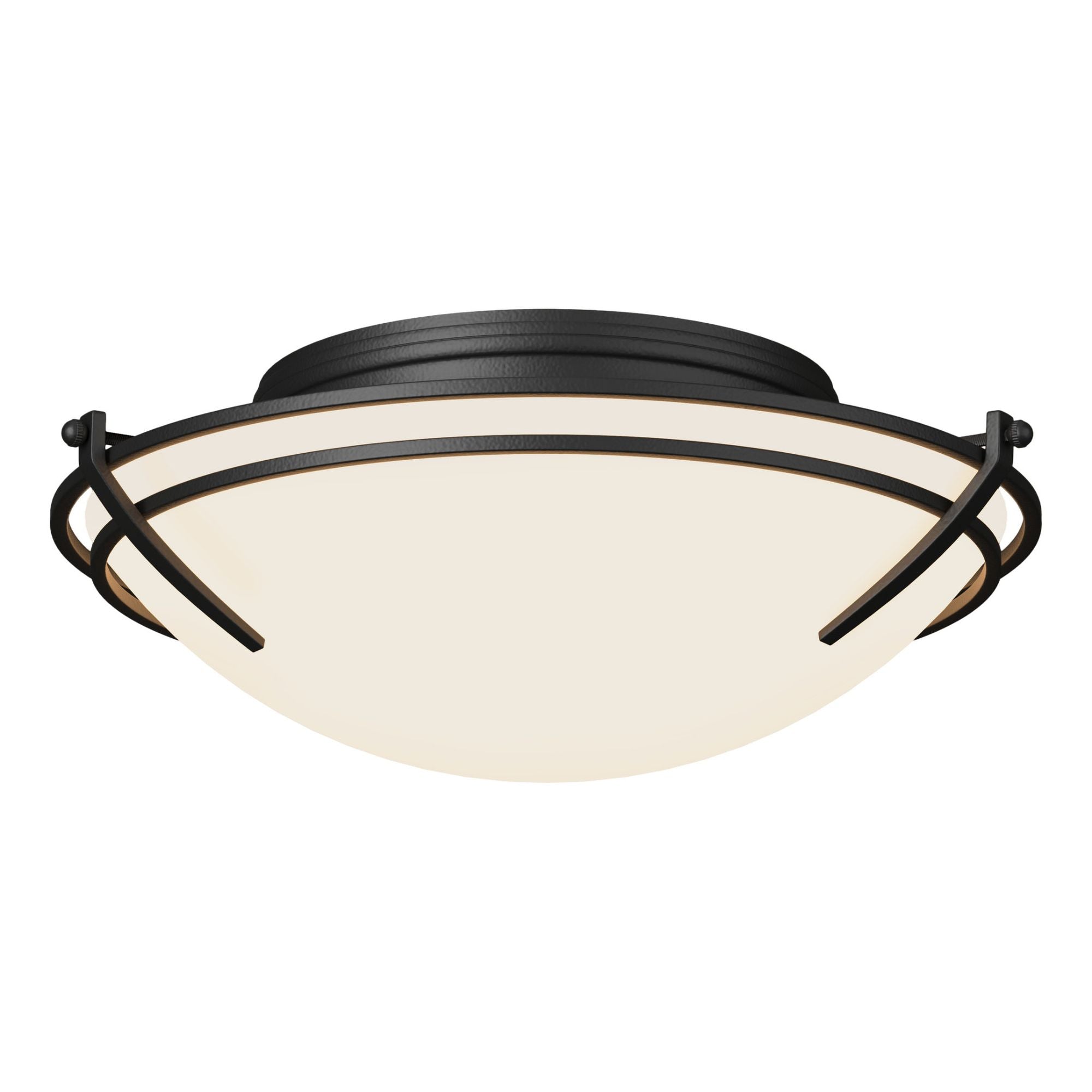 Presidio Tryne Flush Mount 2-Light Opal Glass (GG) in Black