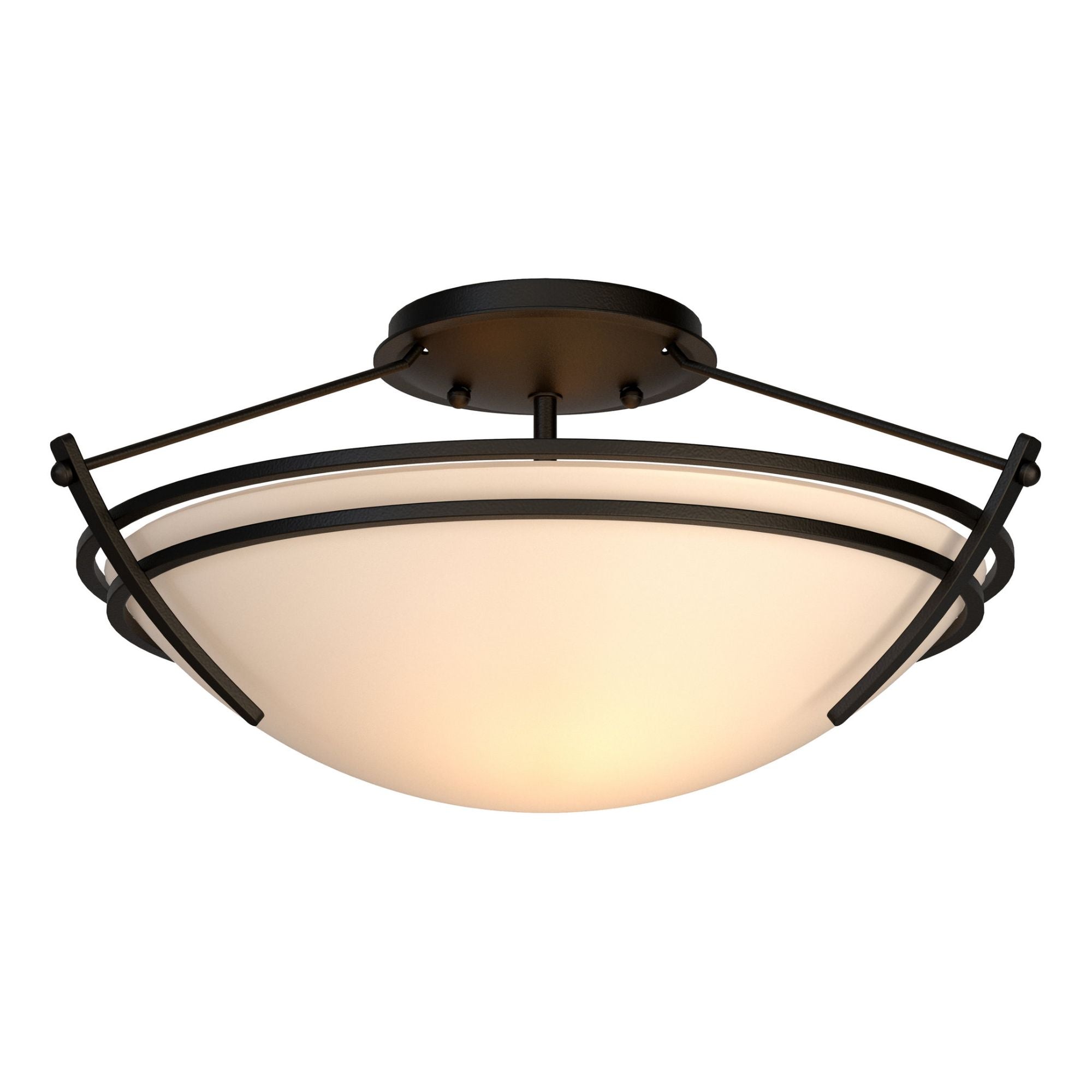 Presidio Tryne Small Semi-Flush 2-Light Opal Glass (GG) in Black