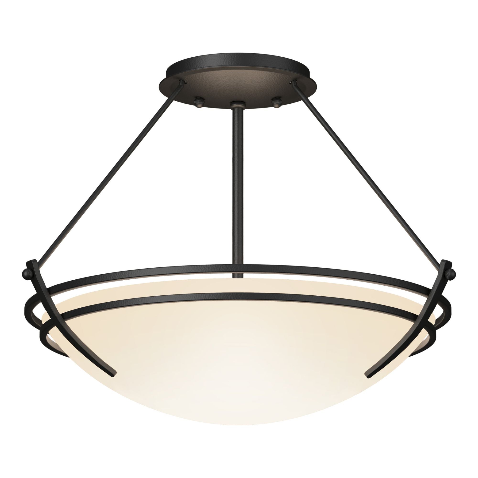 Presidio Tryne Semi-Flush 2-Light Opal Glass (GG) in Black