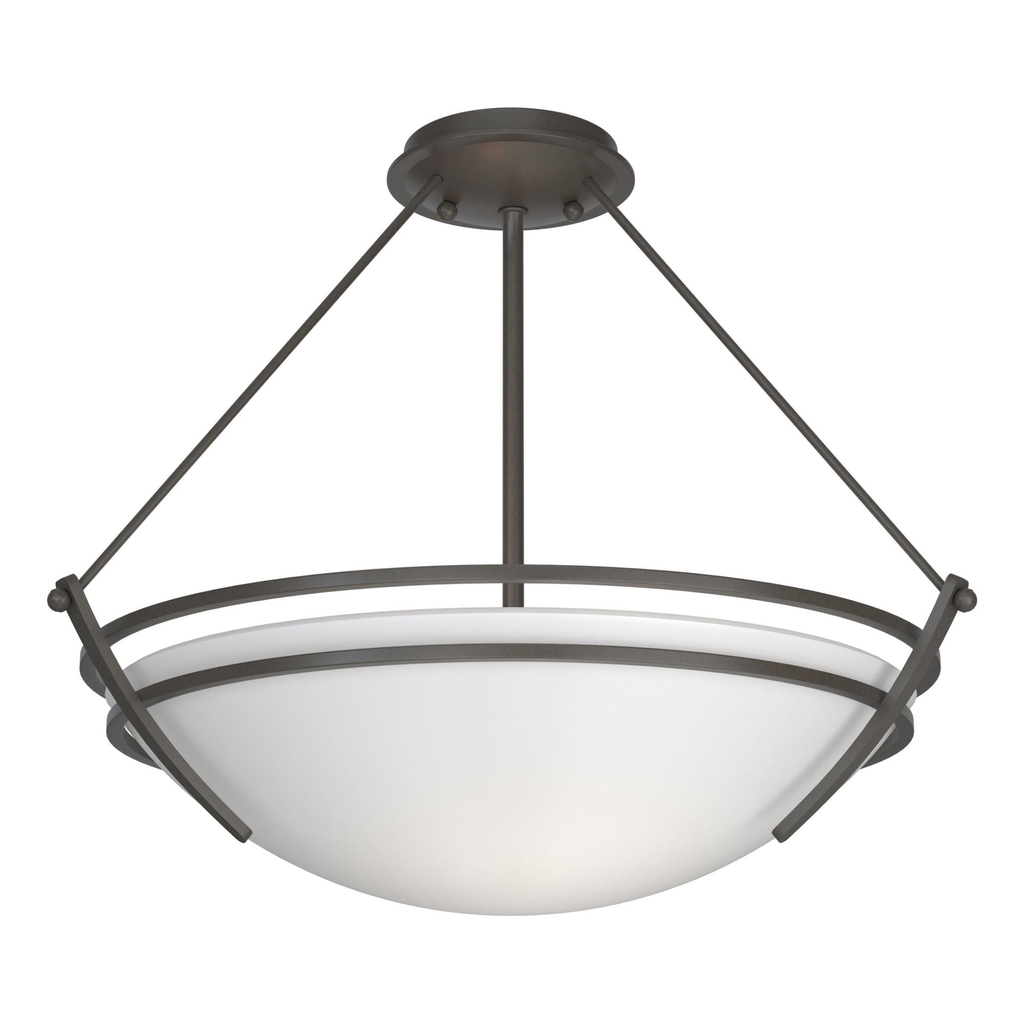 Presidio Tryne Semi-Flush 3-Light Opal Glass (GG) in Dark Smoke