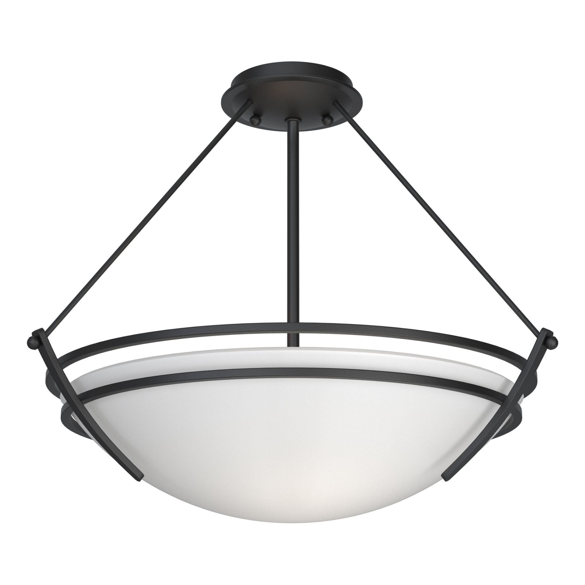 Presidio Tryne Semi-Flush 3-Light Opal Glass (GG) in Black