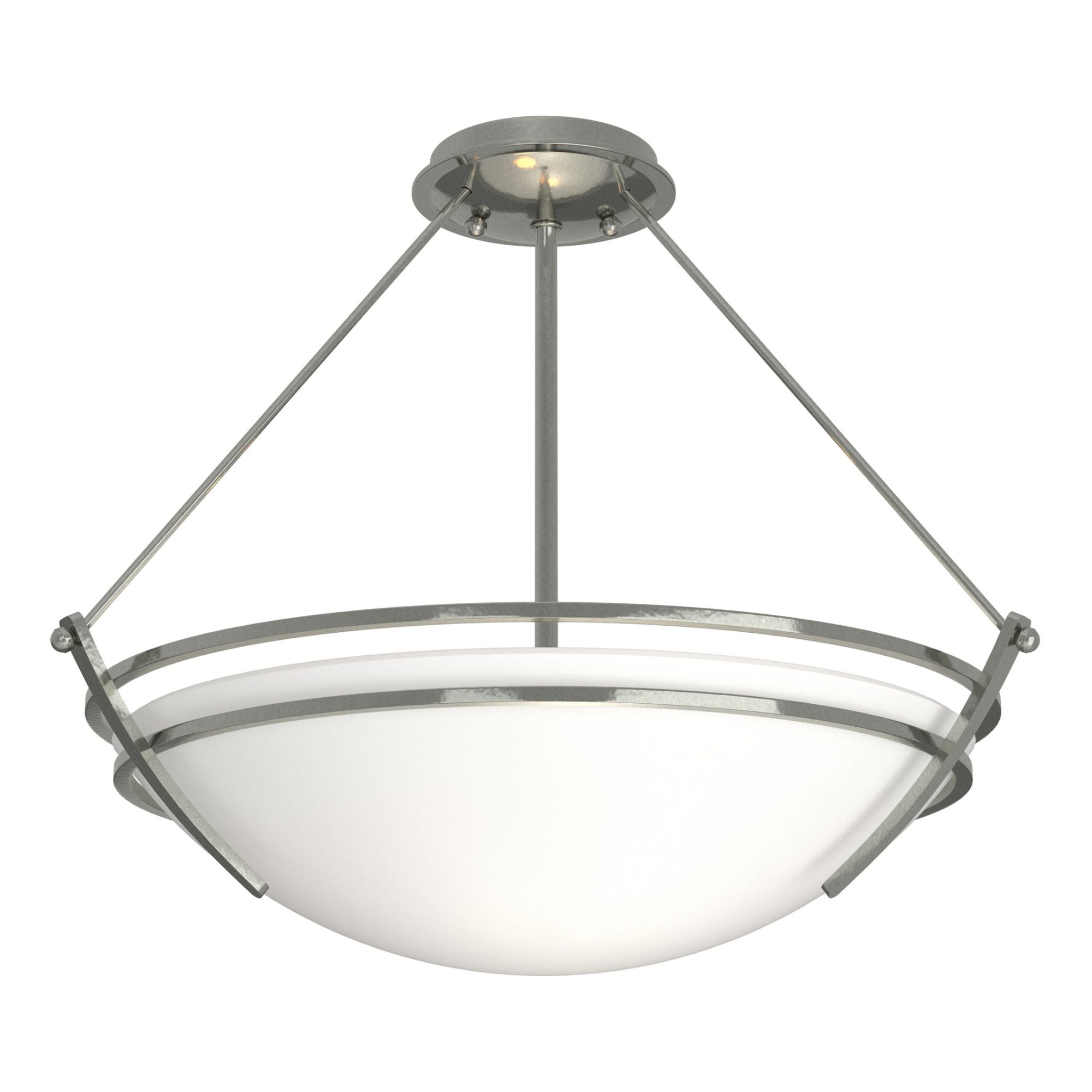 Presidio Tryne Semi-Flush 3-Light Opal Glass (GG) in Sterling