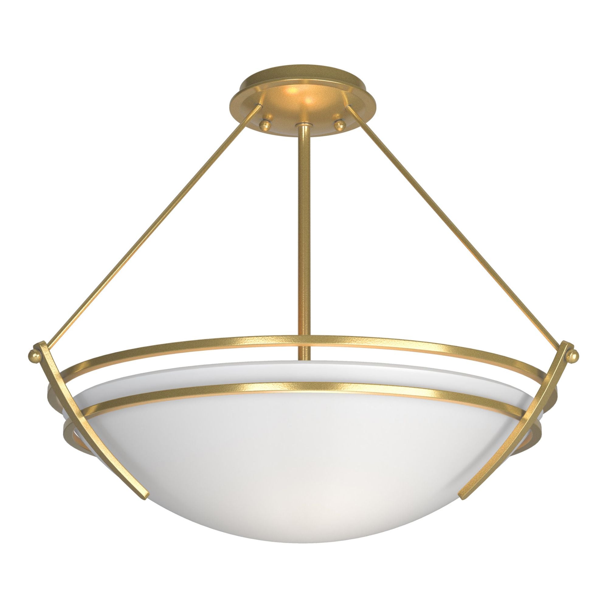 Presidio Tryne Semi-Flush 3-Light Opal Glass (GG) in Modern Brass