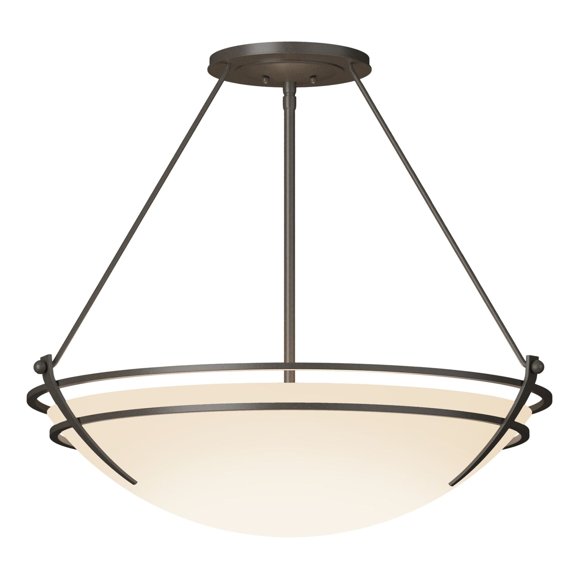 Presidio Tryne Large Semi-Flush 3-Light Opal Glass (GG) in Dark Smoke
