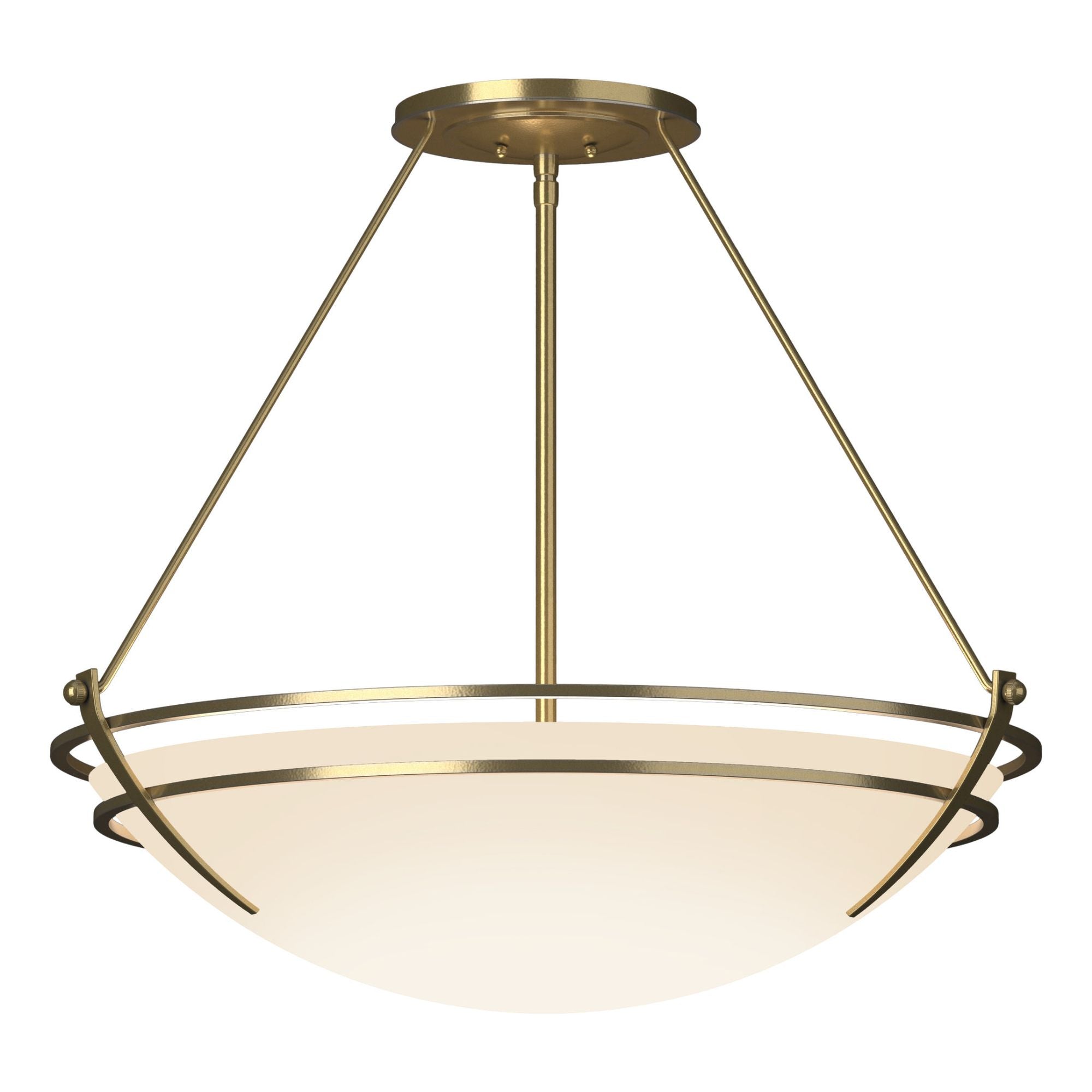 Presidio Tryne Large Semi-Flush 3-Light Opal Glass (GG) in Modern Brass