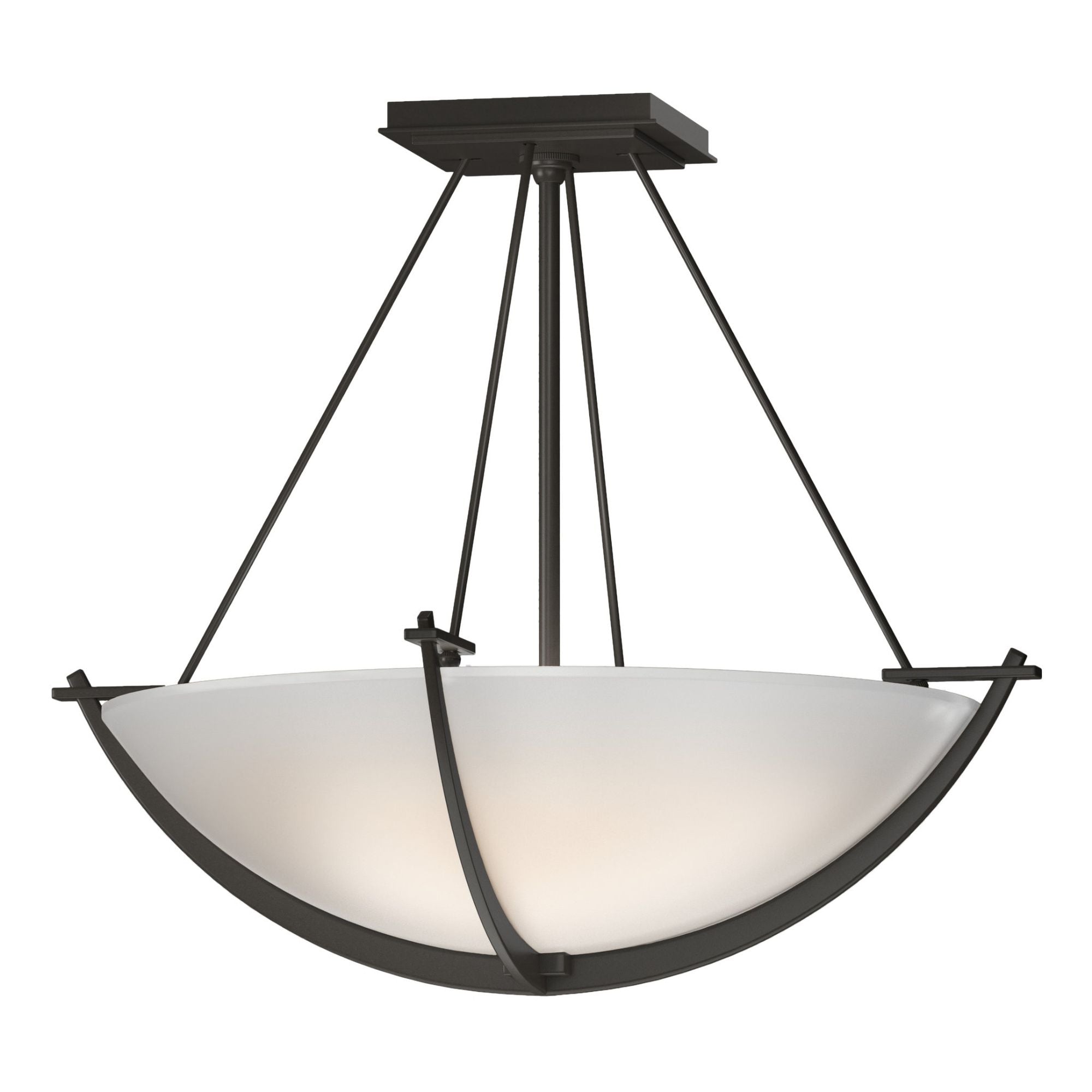 Compass Small Semi-Flush 3-Light Opal Glass (GG) in Dark Smoke