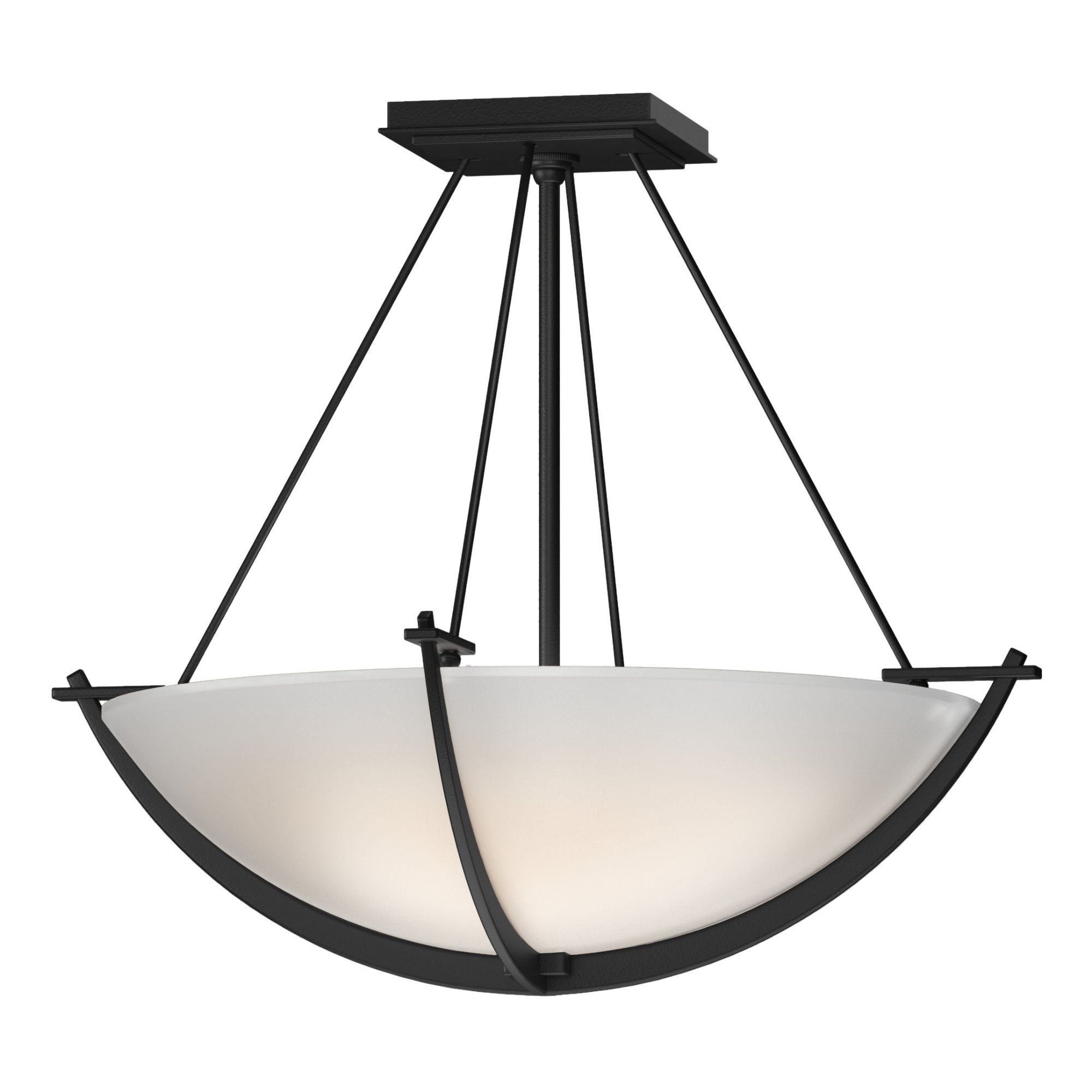 Compass Small Semi-Flush 3-Light Opal Glass (GG) in Black