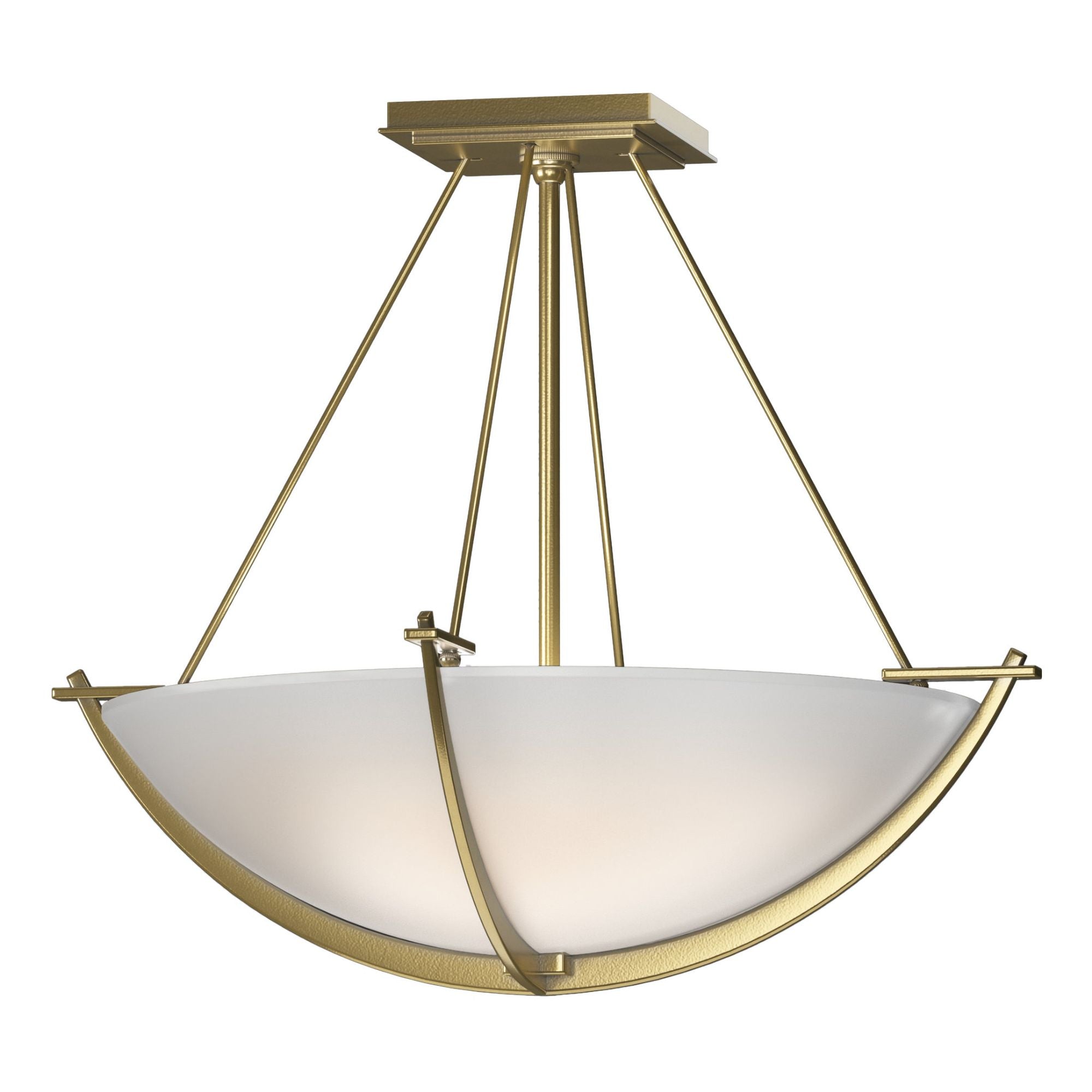 Compass Small Semi-Flush 3-Light Opal Glass (GG) in Modern Brass