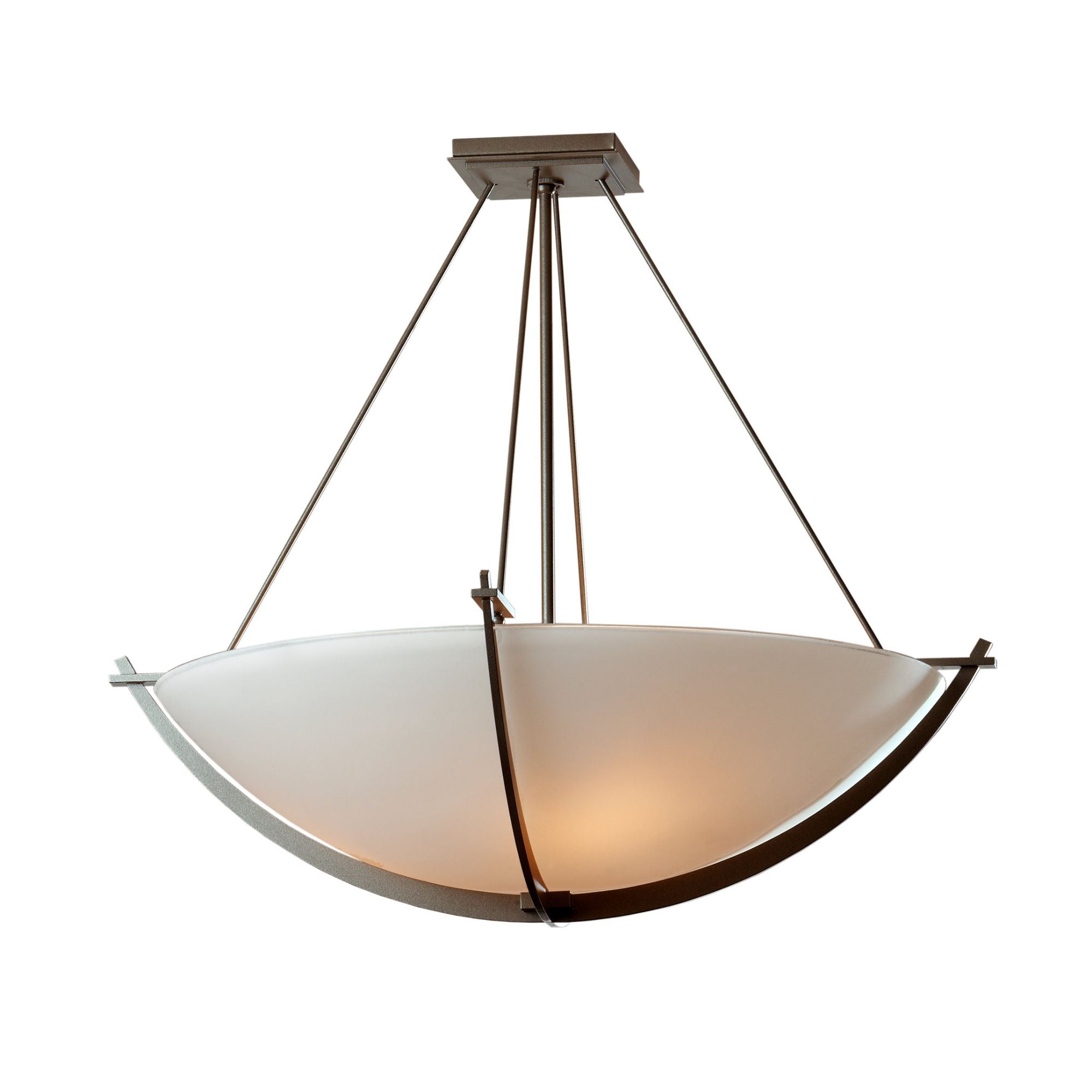 Compass Large Semi-Flush 3-Light Opal Glass (GG) in Dark Smoke