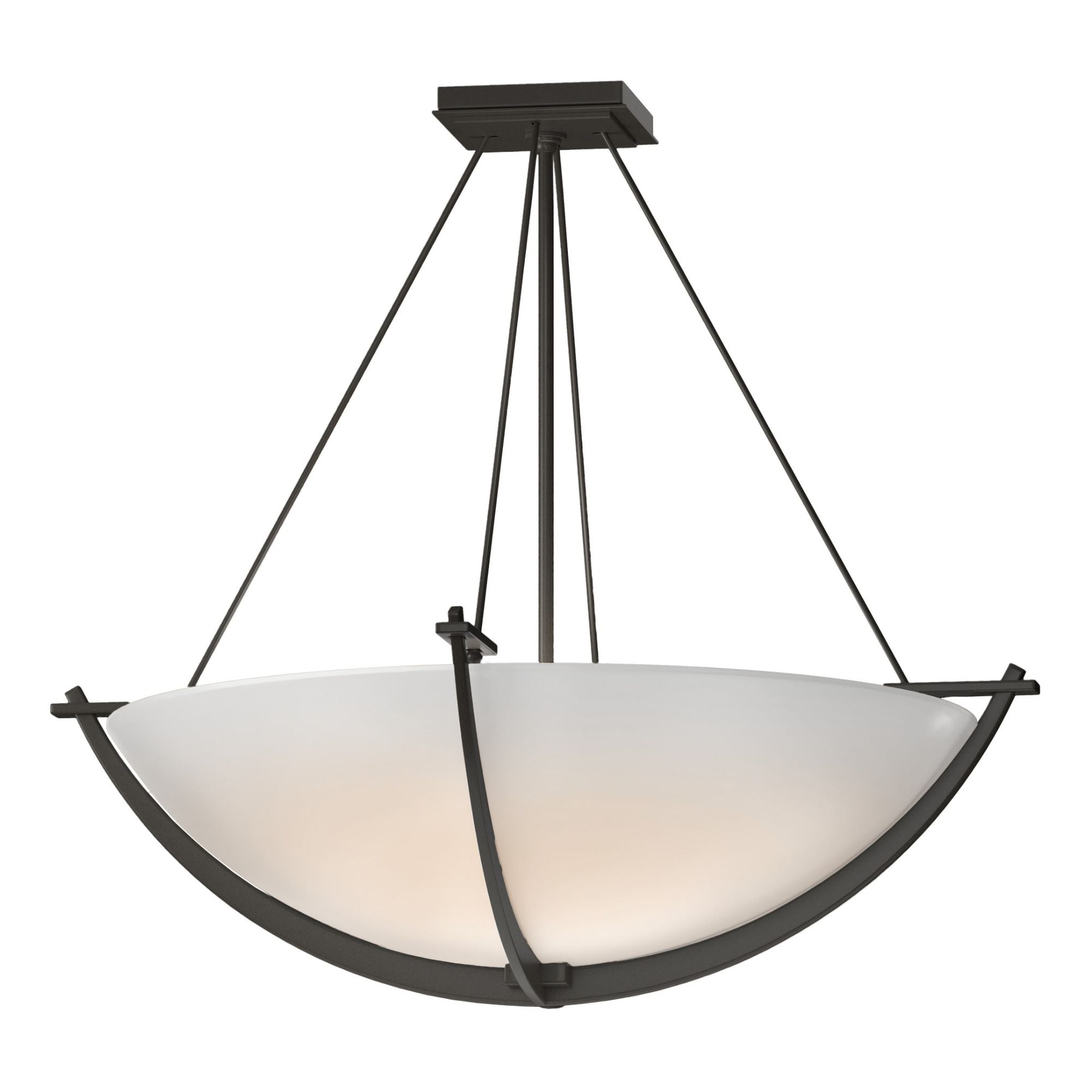 Compass Large Semi-Flush 3-Light Opal Glass (GG) in Dark Smoke
