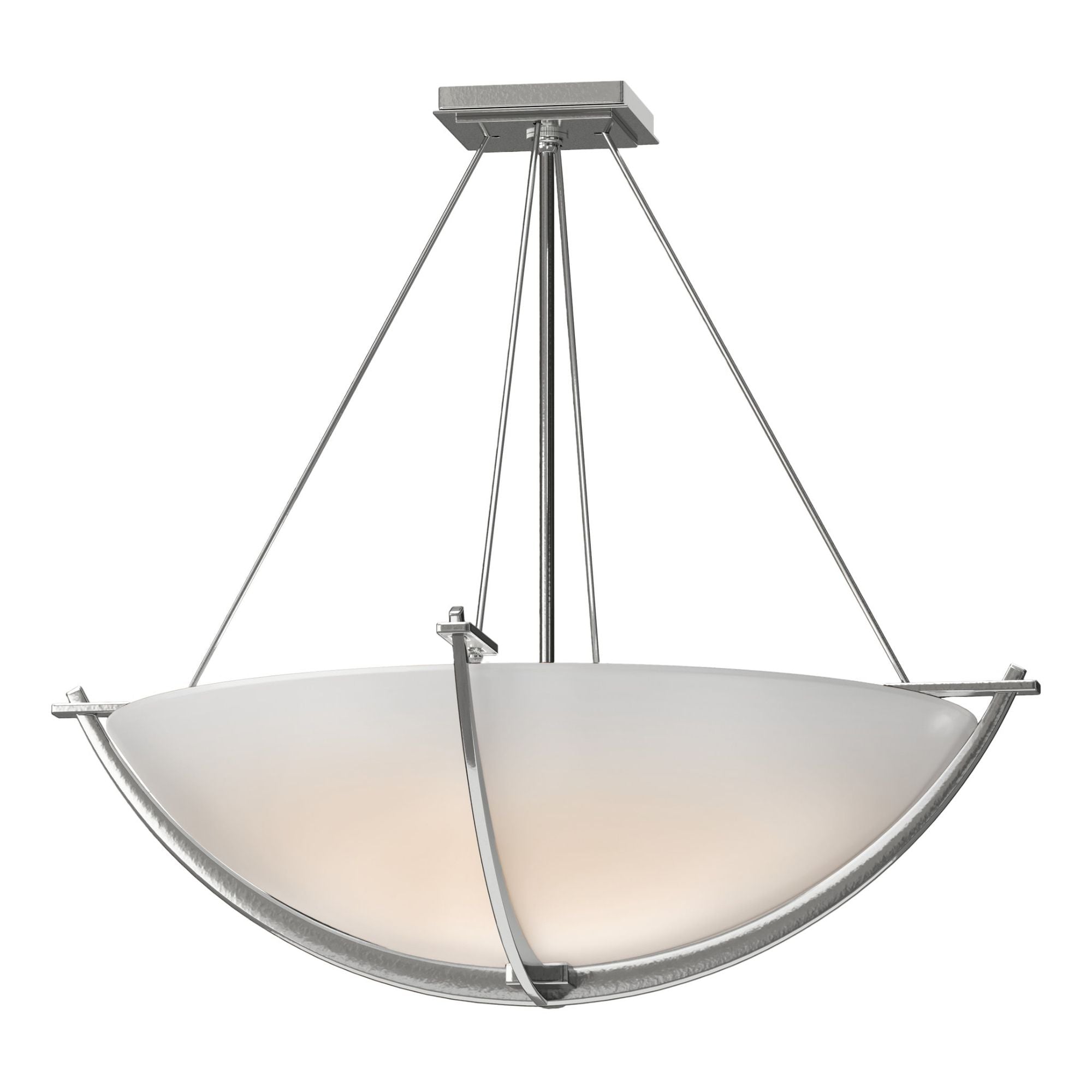 Compass Large Semi-Flush 3-Light Opal Glass (GG) in Sterling