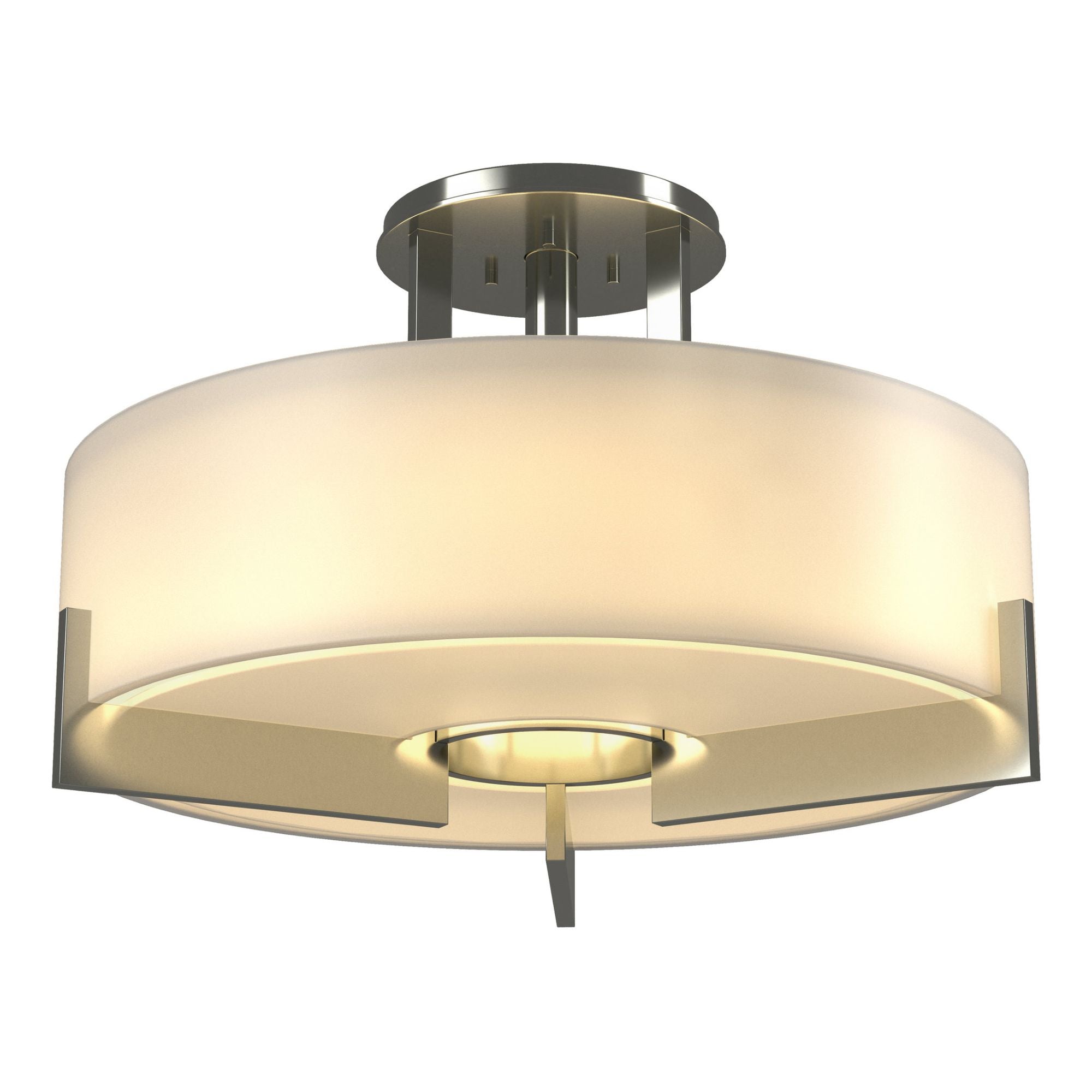 Axis Semi-Flush 3-Light Opal Glass (GG) in Sterling