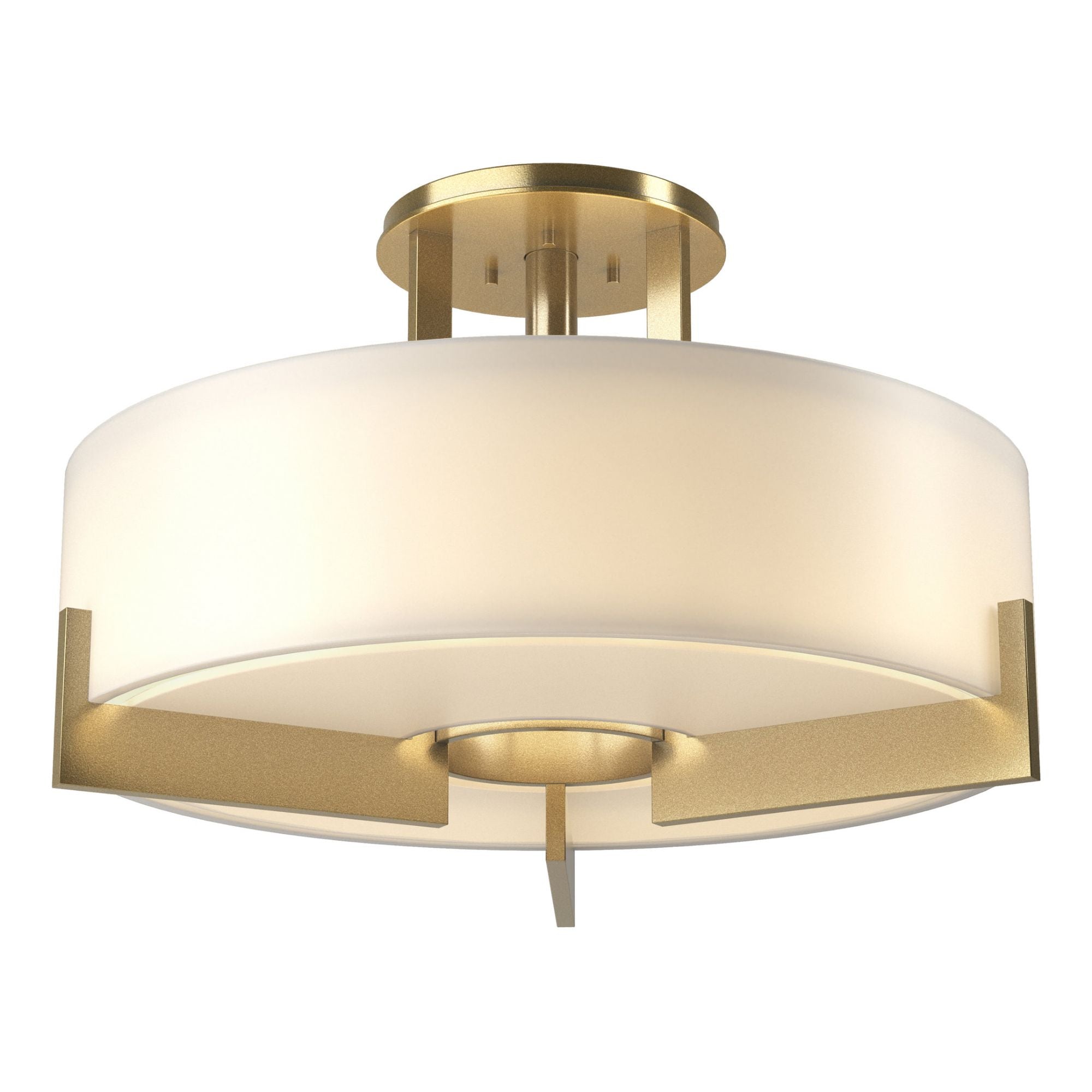 Axis Semi-Flush 3-Light Opal Glass (GG) in Modern Brass