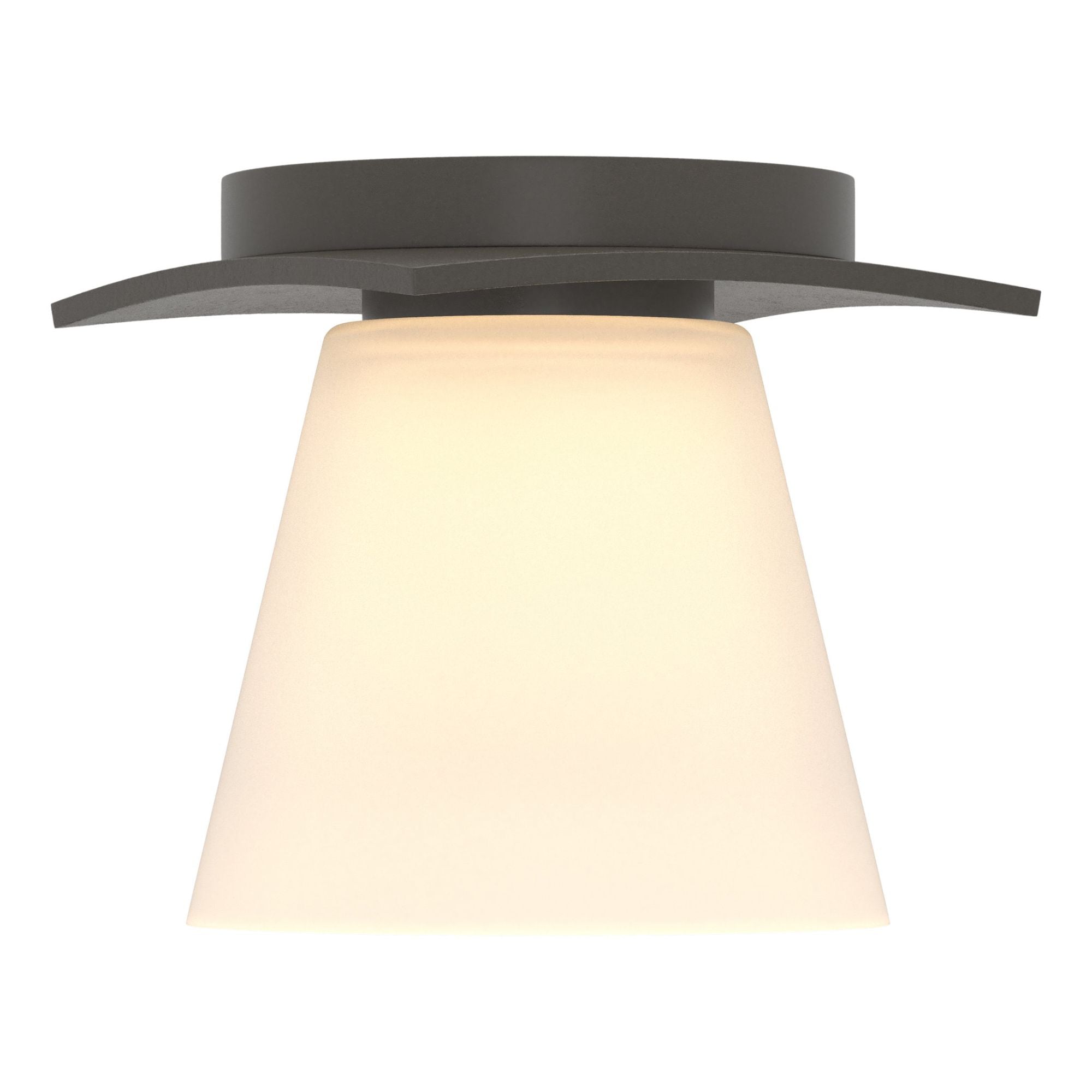 Wren Flush Mount 1-Light Opal Glass (GG) in Dark Smoke