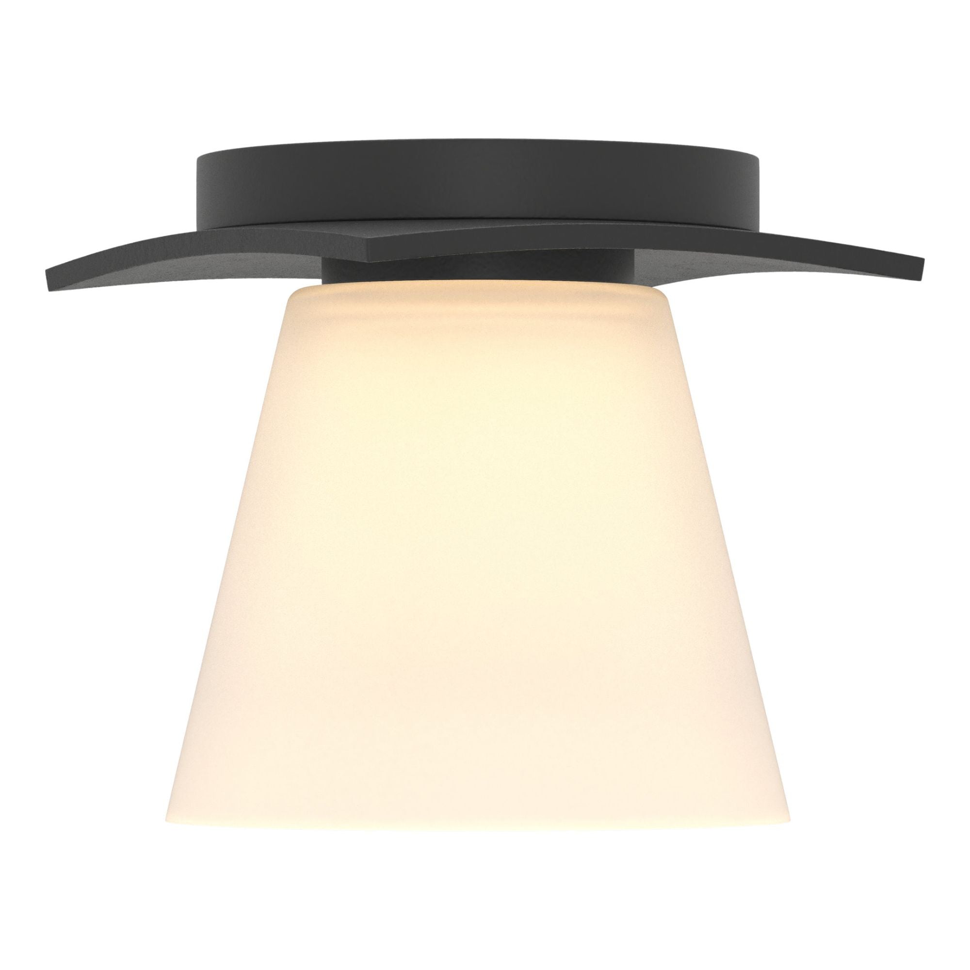 Wren Flush Mount 1-Light Opal Glass (GG) in Black
