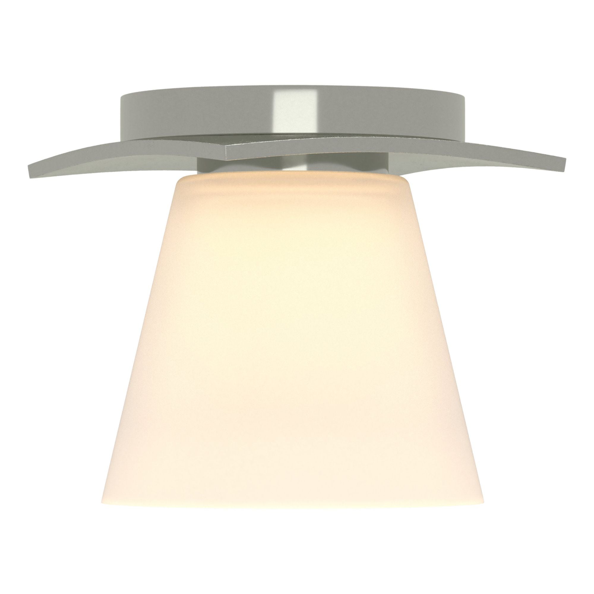 Wren Flush Mount 1-Light Opal Glass (GG) in Sterling