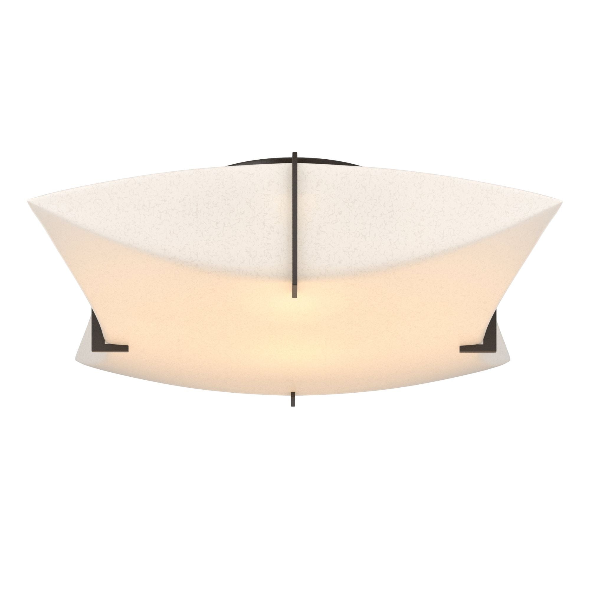 Bento Semi-Flush Mount 2-Light Spun Frost (SH) in Oil Rubbed Bronze