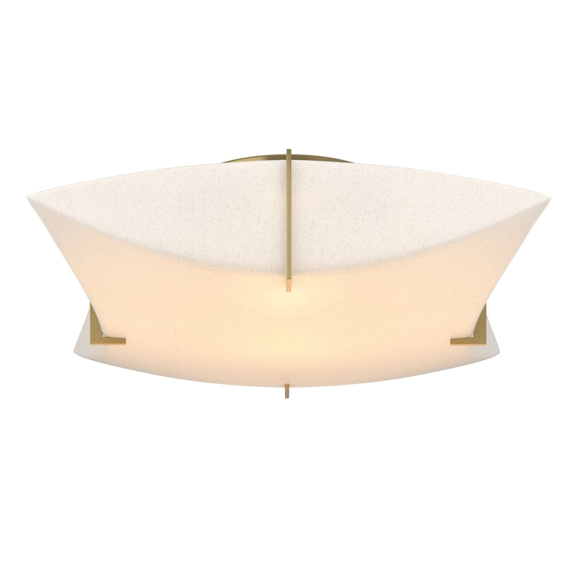Bento Semi-Flush Mount 2-Light Spun Frost (SH) in Modern Brass