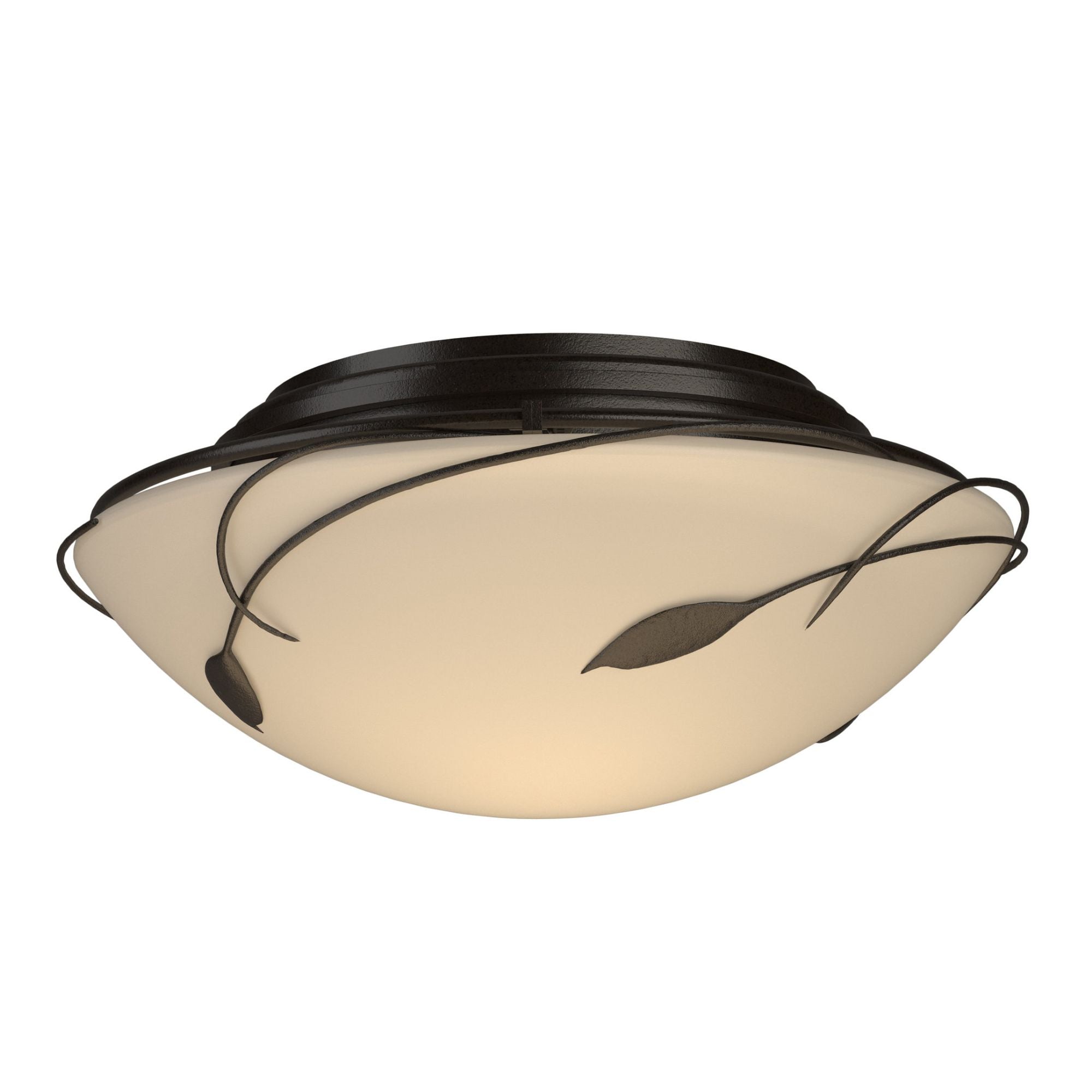 Forged Leaves Flush Mount 2-Light Opal Glass (GG) in Oil Rubbed Bronze