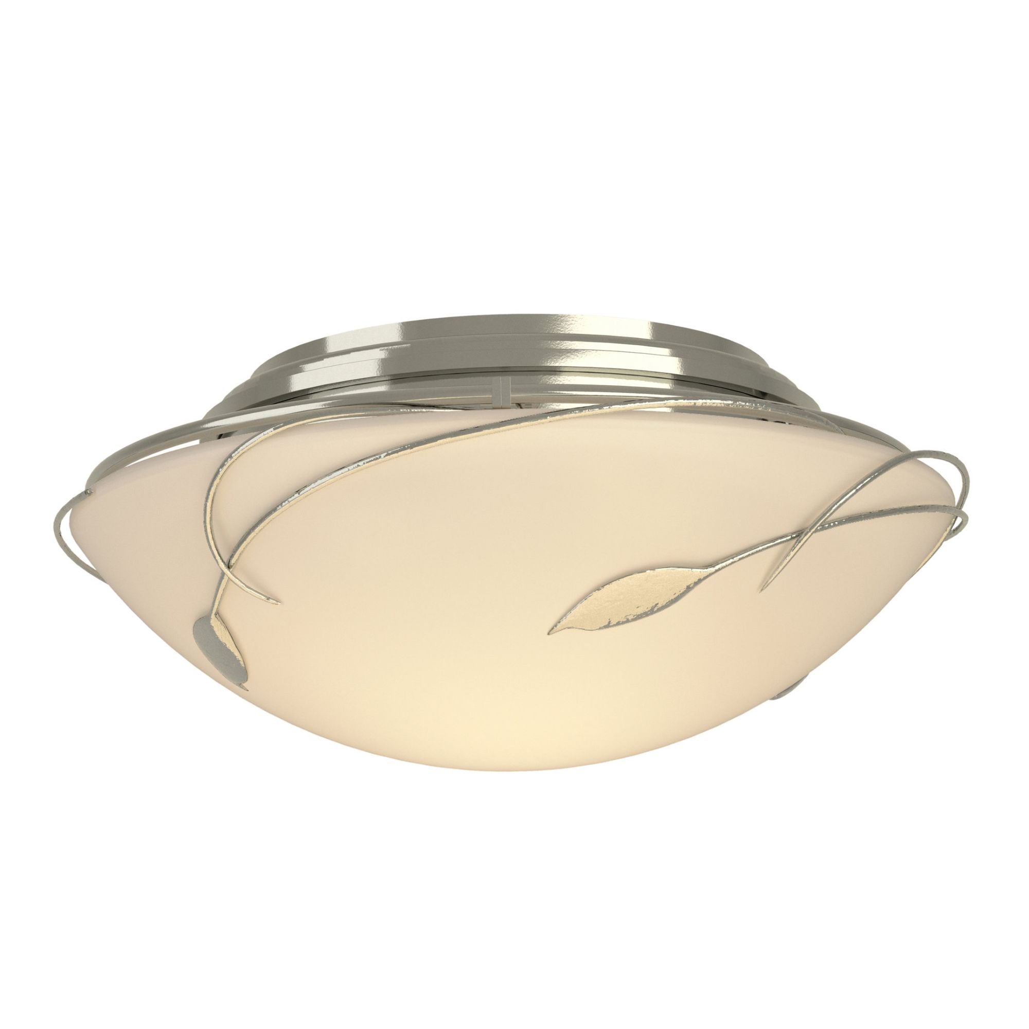 Forged Leaves Flush Mount 2-Light Opal Glass (GG) in Sterling