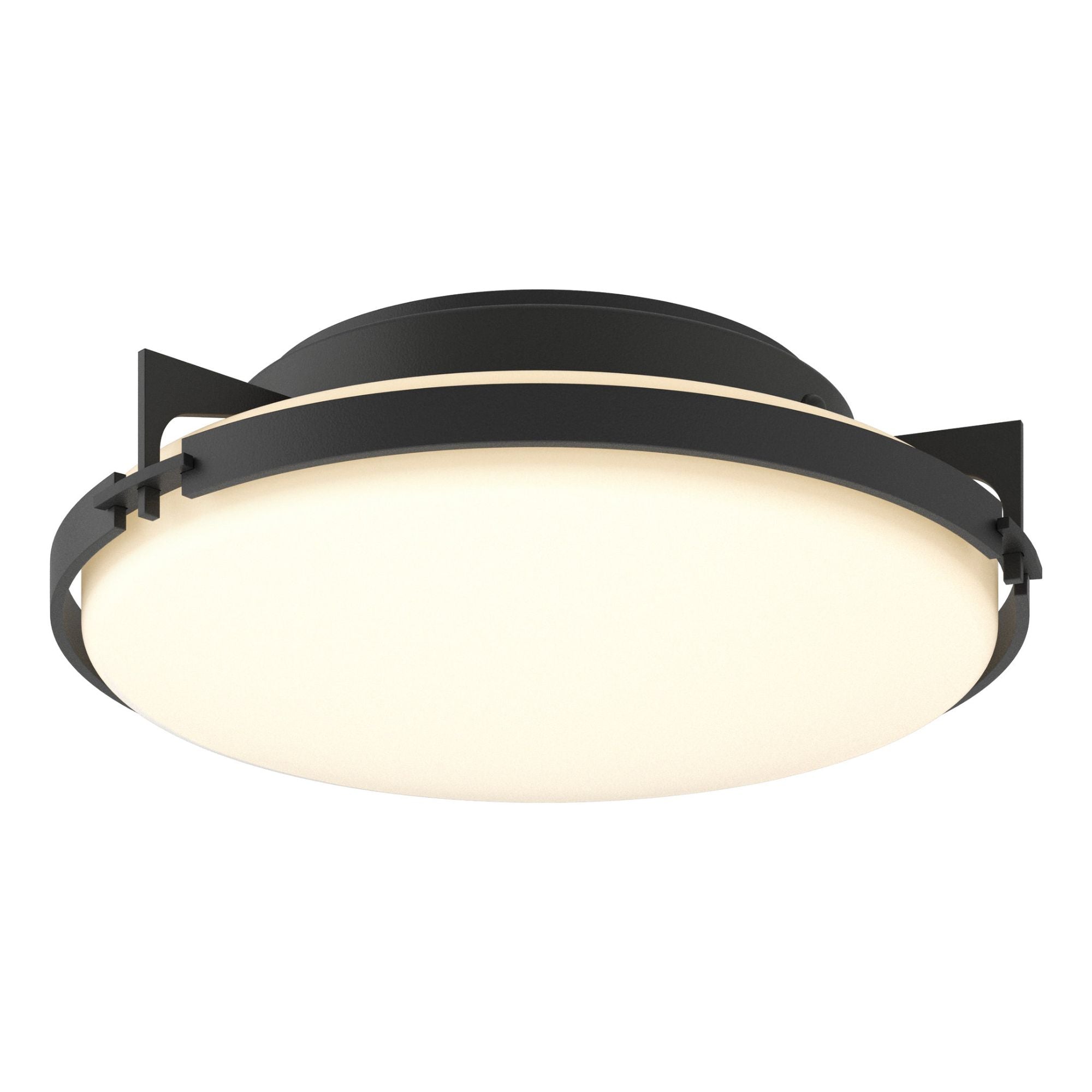 Metra Flush Mount 2-Light Opal Glass (GG) in Black
