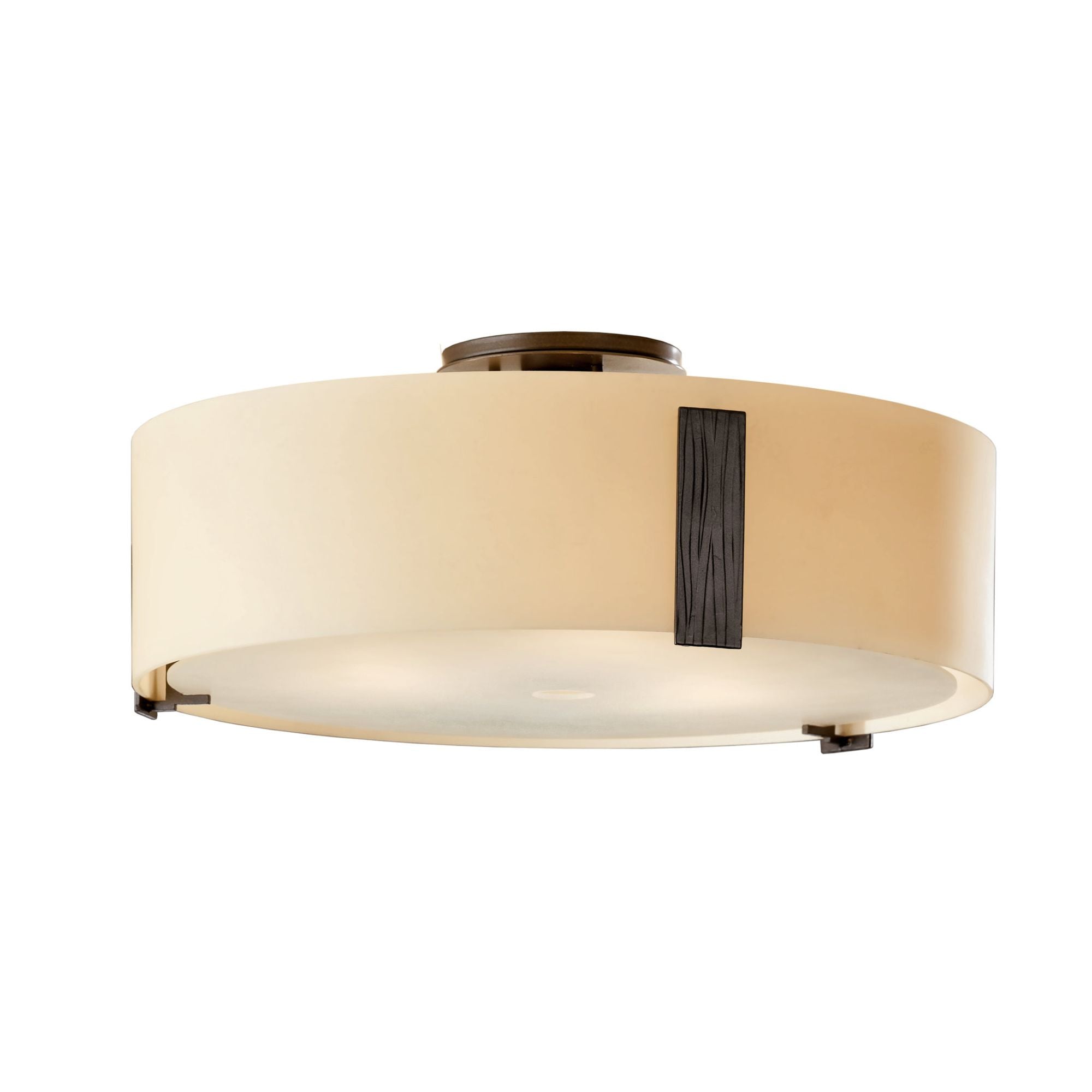 Impressions Large Semi-Flush 3-Light Opal Glass (GG) in Dark Smoke