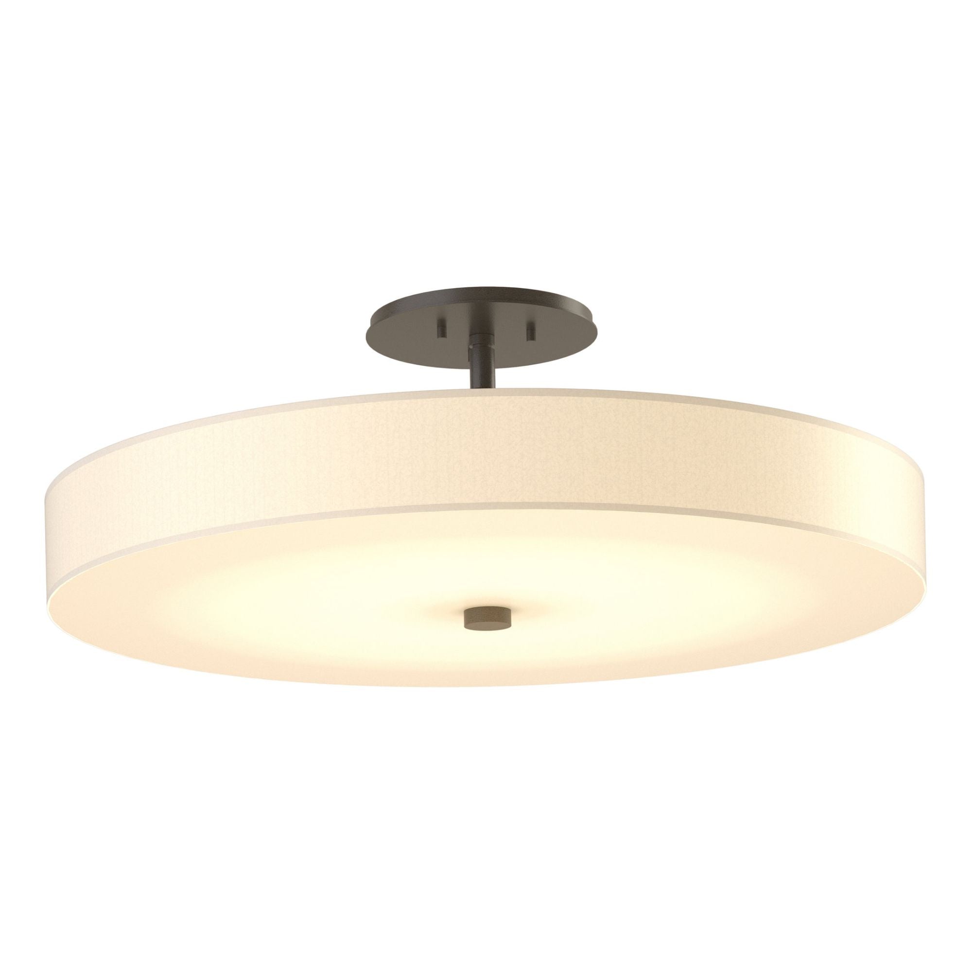 Disq Large LED Semi-Flush LED Spun Frost (SH) in Dark Smoke