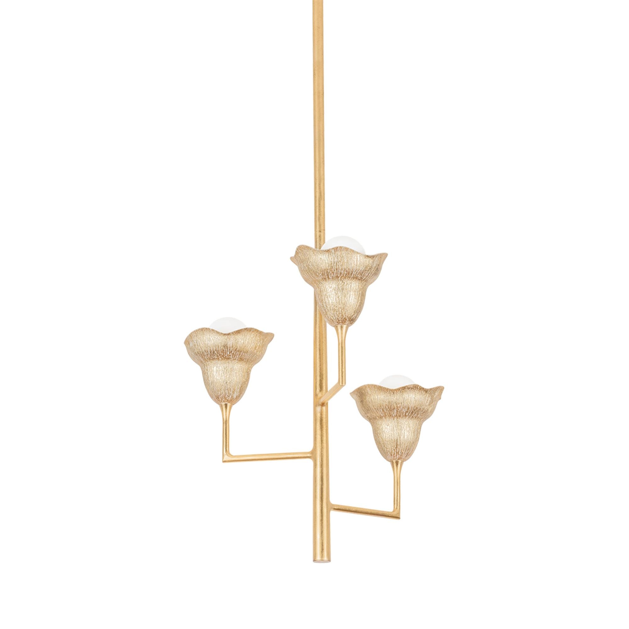 Alora 3-Light Pendant in Vintage Gold Leaf 20.25W x 22.75H