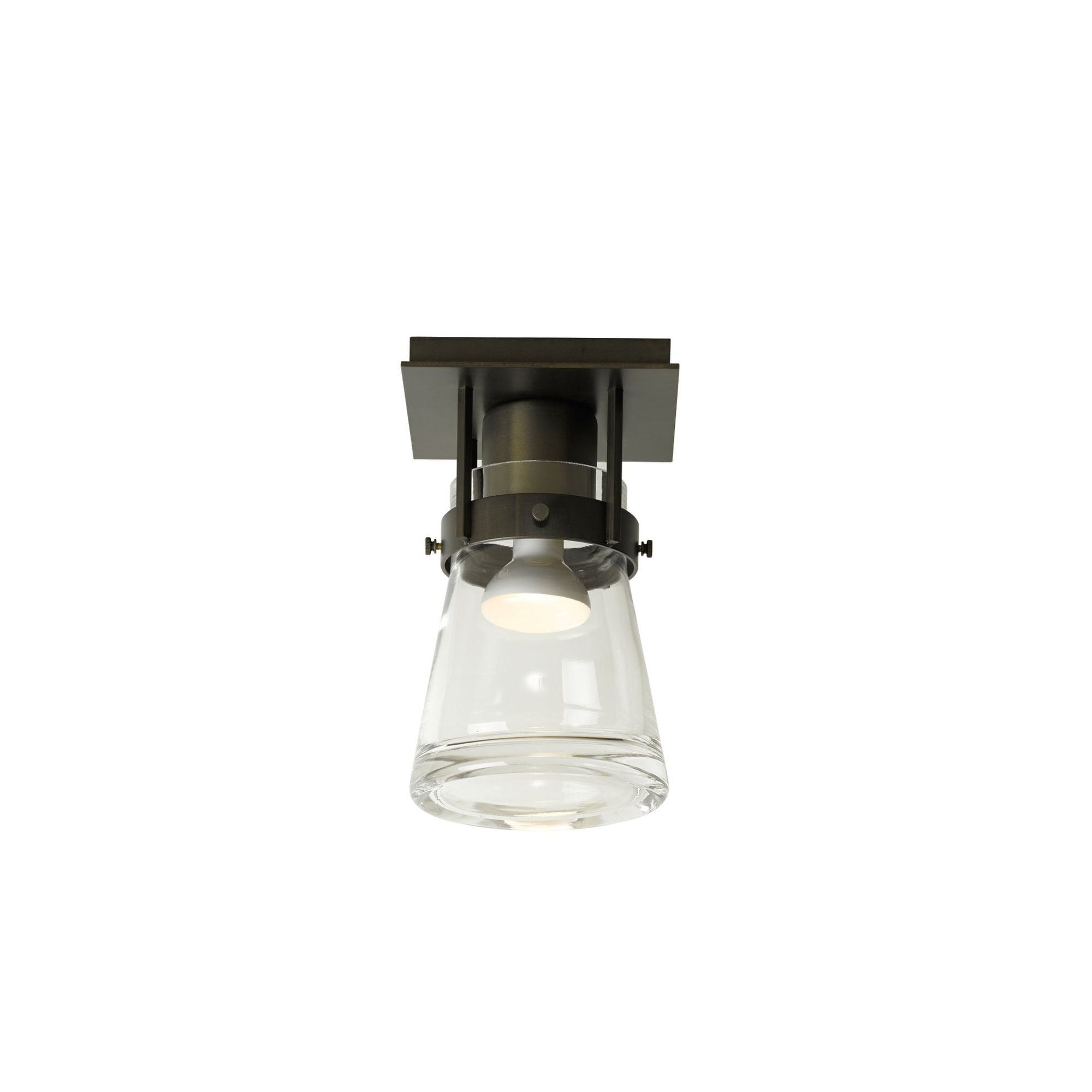 Erlenmeyer 1 Light Semi-Flush 1-Light Clear Glass (ZM) in Dark Smoke