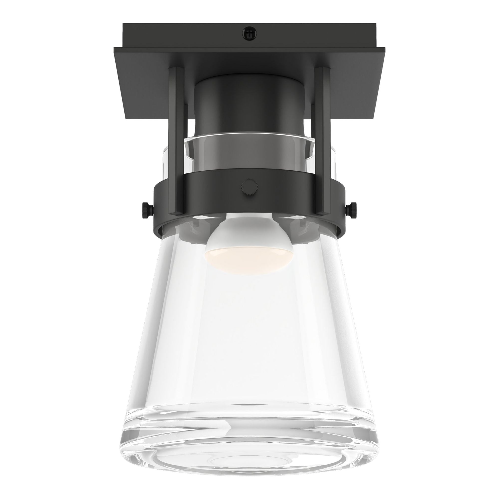 Erlenmeyer 1 Light Semi-Flush 1-Light Clear Glass (ZM) in Black