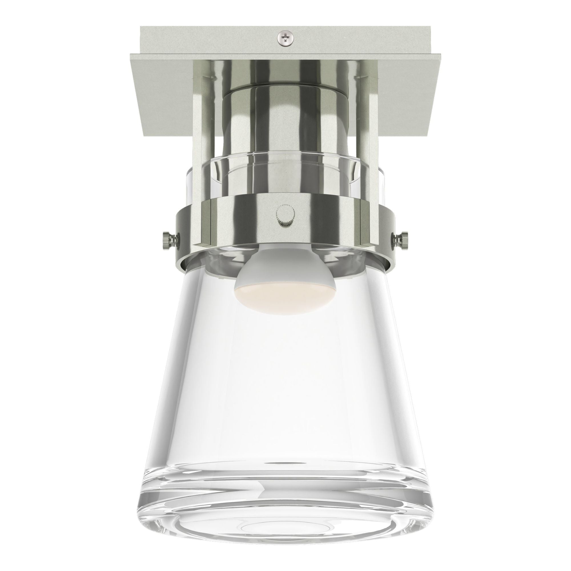 Erlenmeyer 1 Light Semi-Flush 1-Light Clear Glass (ZM) in Sterling