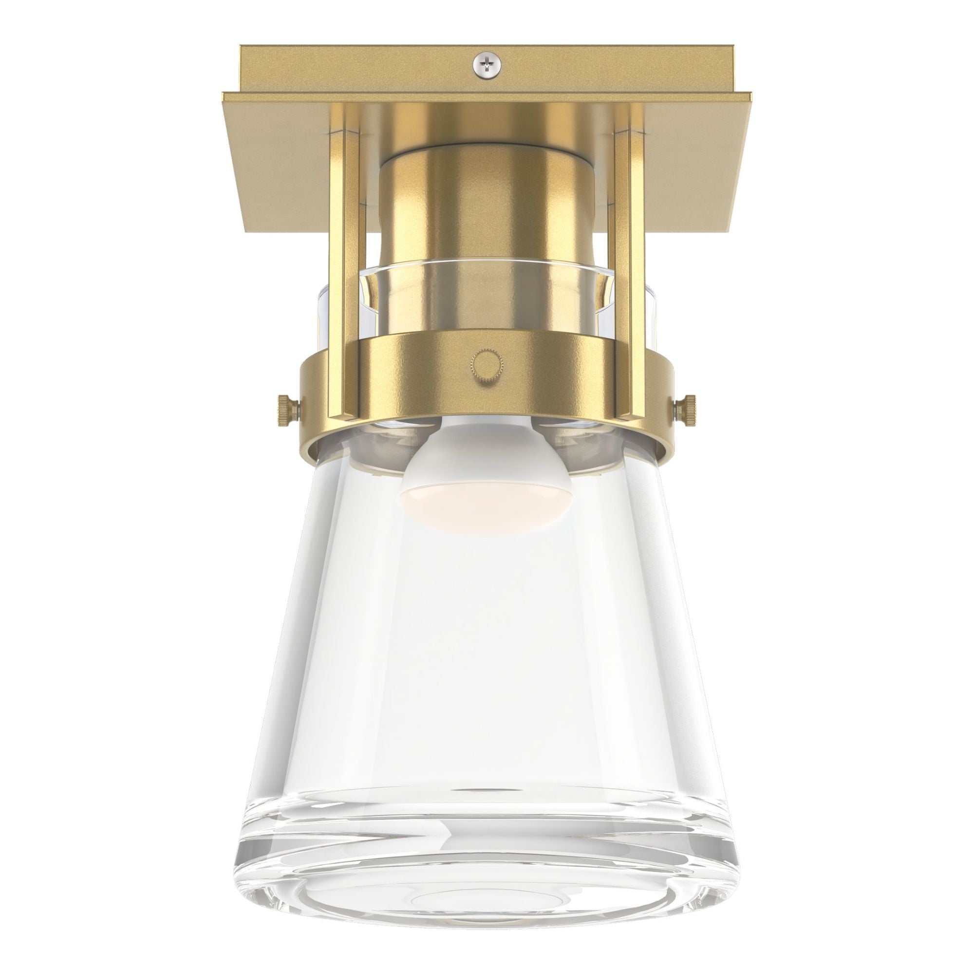 Erlenmeyer 1 Light Semi-Flush 1-Light Clear Glass (ZM) in Modern Brass