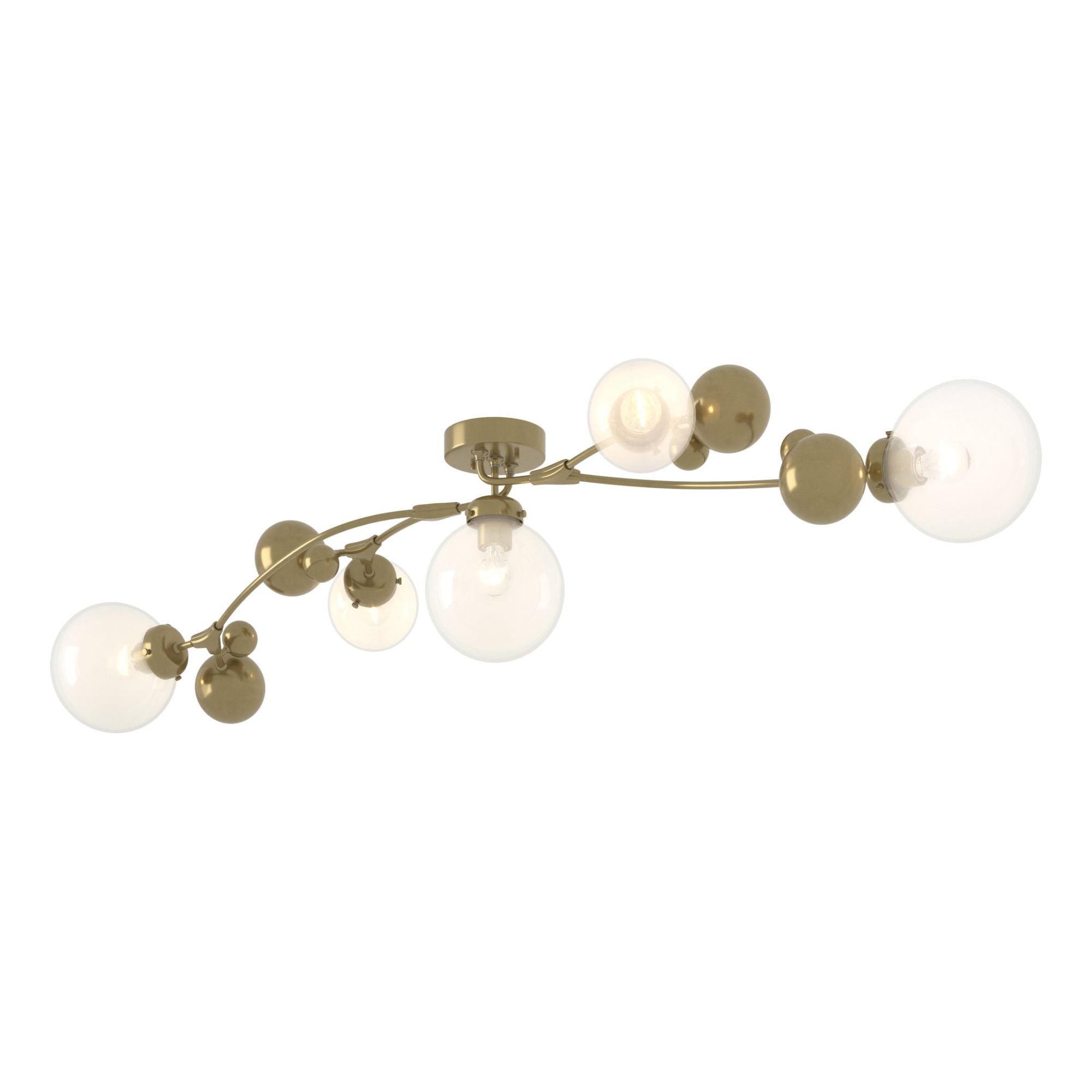 Sprig Semi-Flush 5-Light Opaline Glass (WF) in Modern Brass