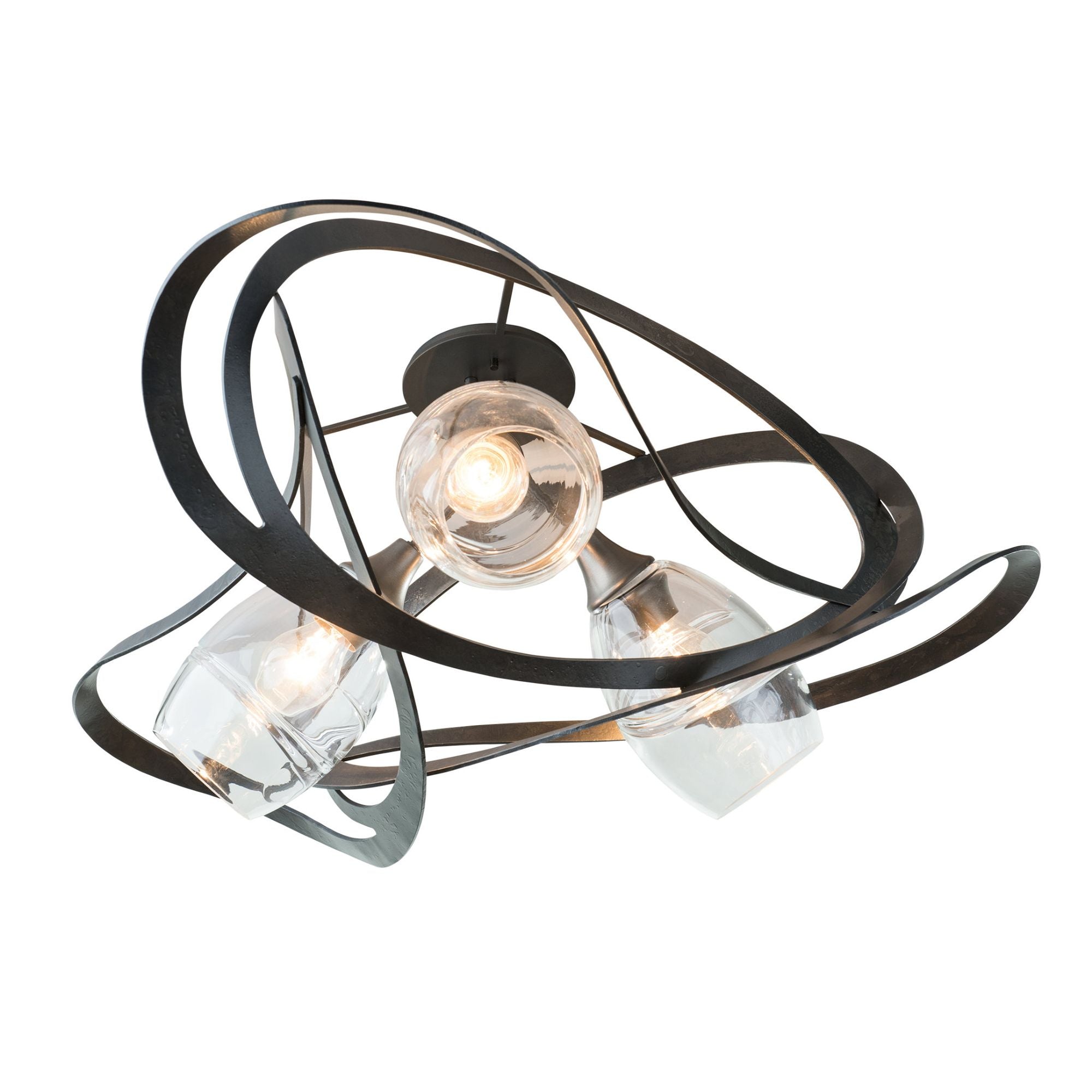 Nest Semi-Flush 3-Light Clear Glass (ZM) in Dark Smoke