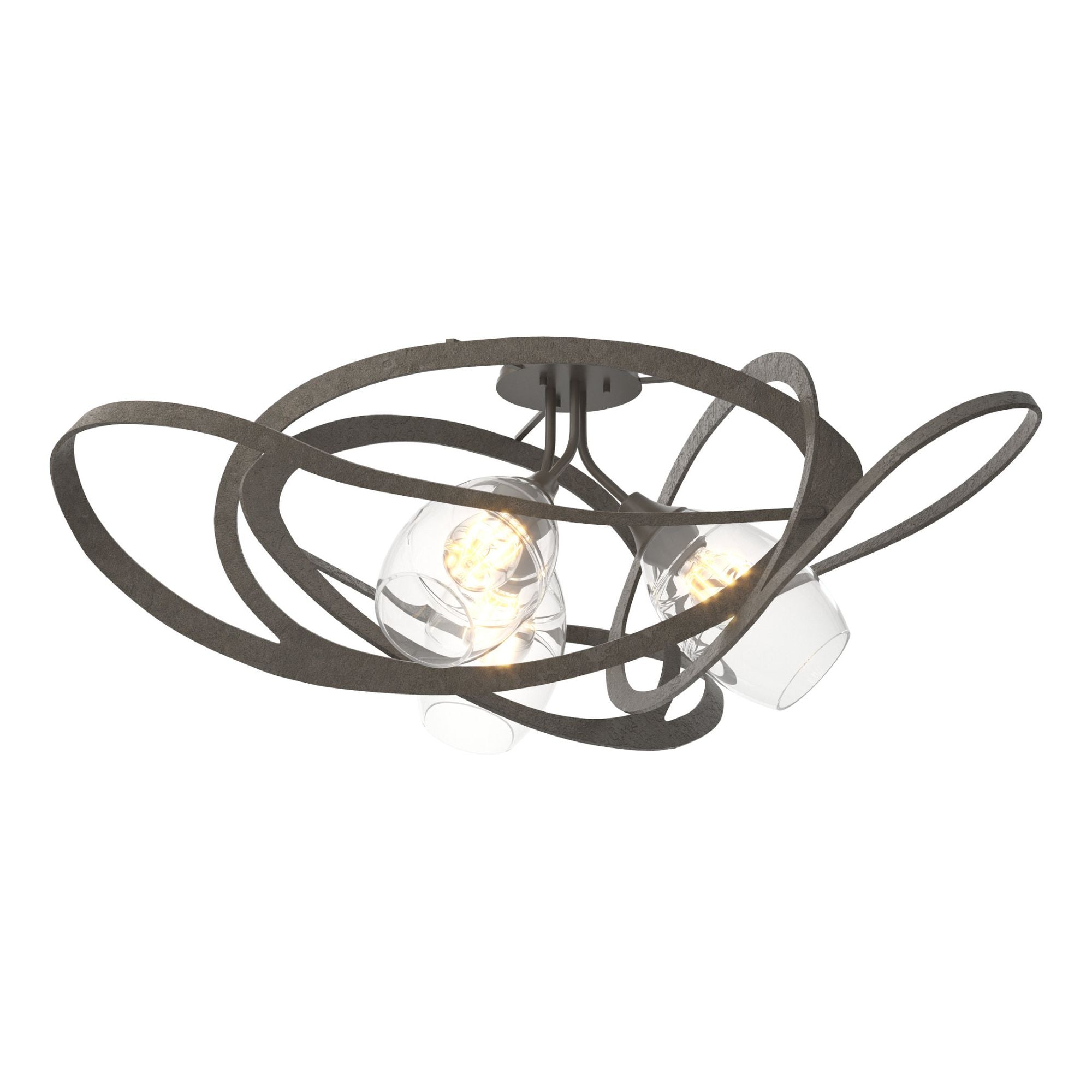 Nest Semi-Flush 3-Light Clear Glass (ZM) in Dark Smoke