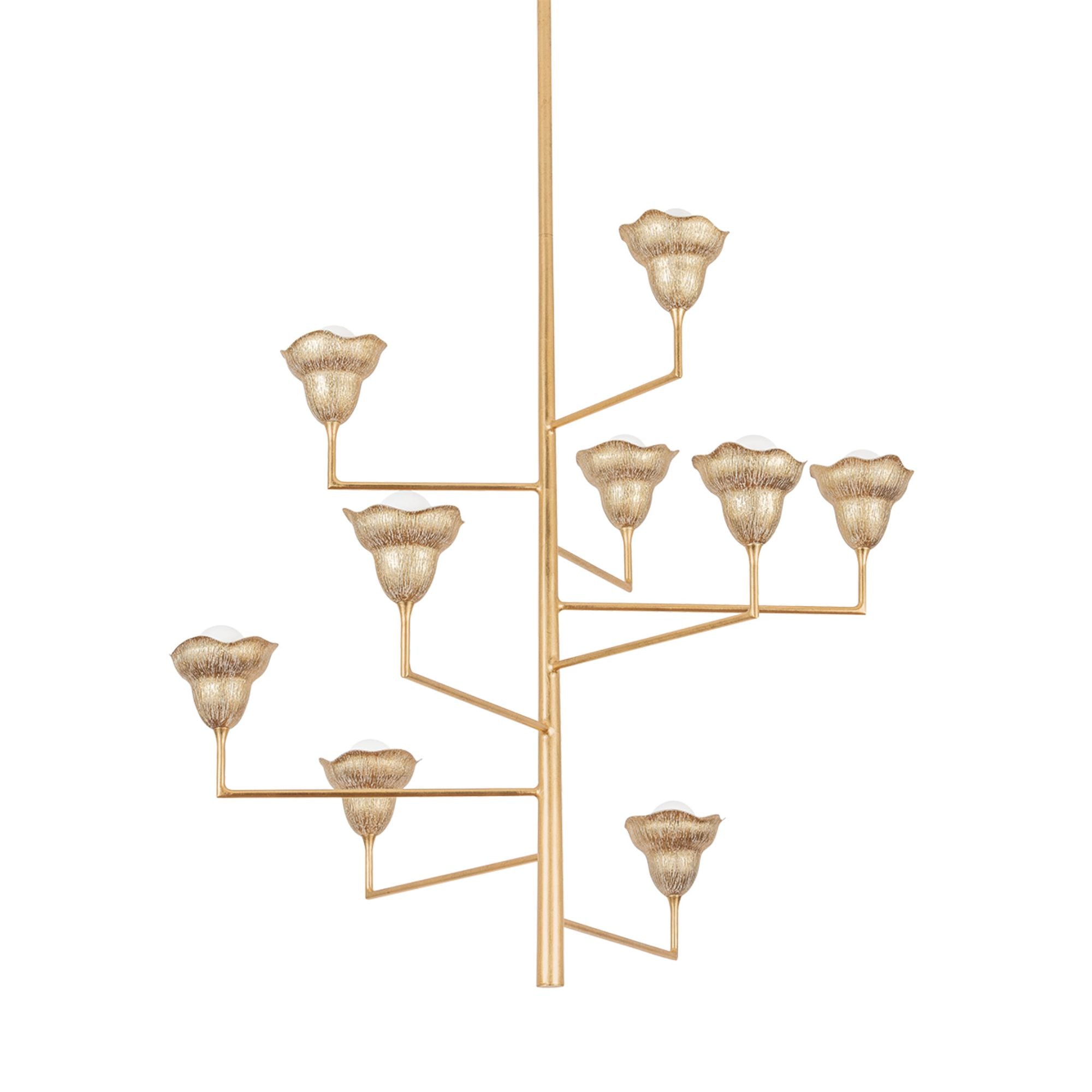 Alora 9-Light Chandelier in Vintage Gold Leaf 44W x 44.75H