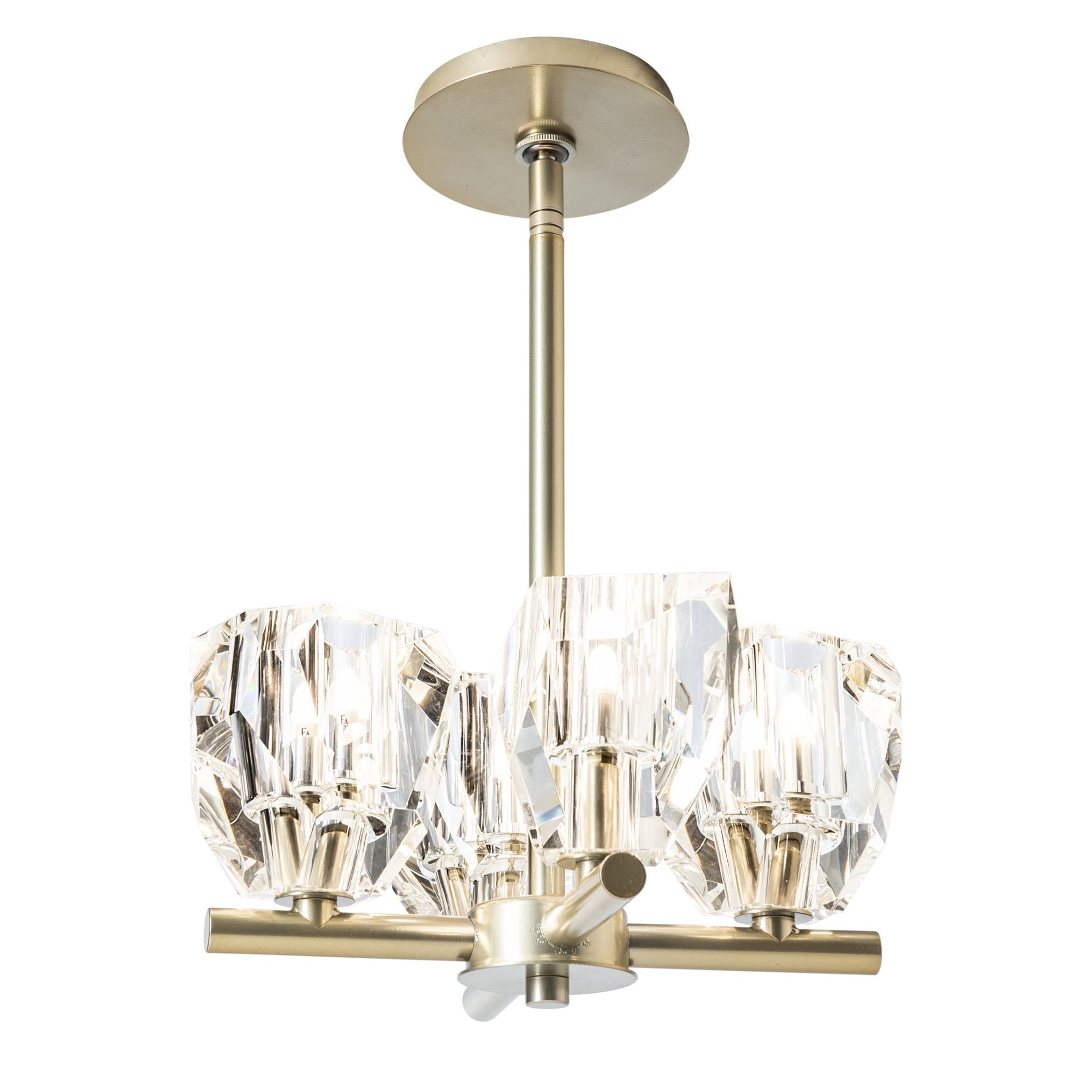 Gatsby 4-Light Semi-Flush/Pendant 4-Light Crystal in Modern Brass