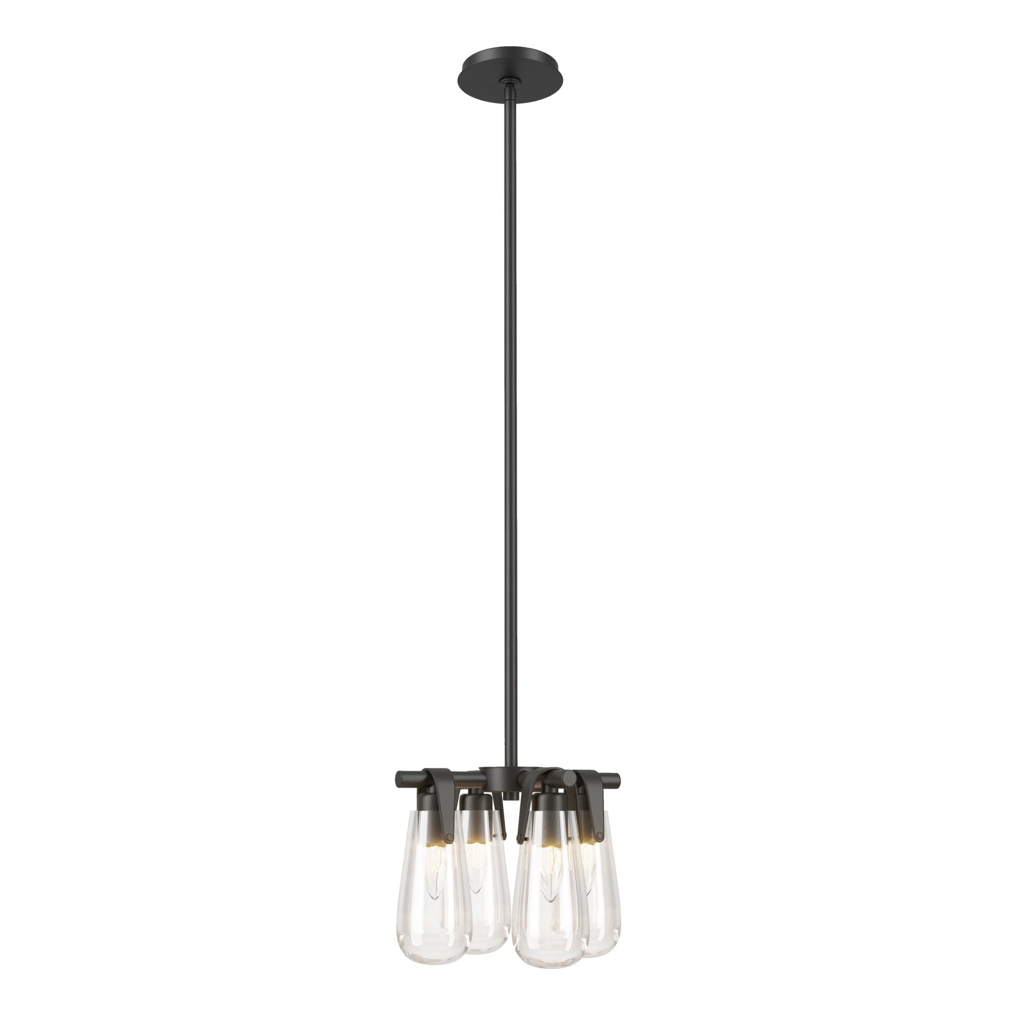 Eos Semi-Flush/Pendant 4-Light Clear Glass (ZM) in Black