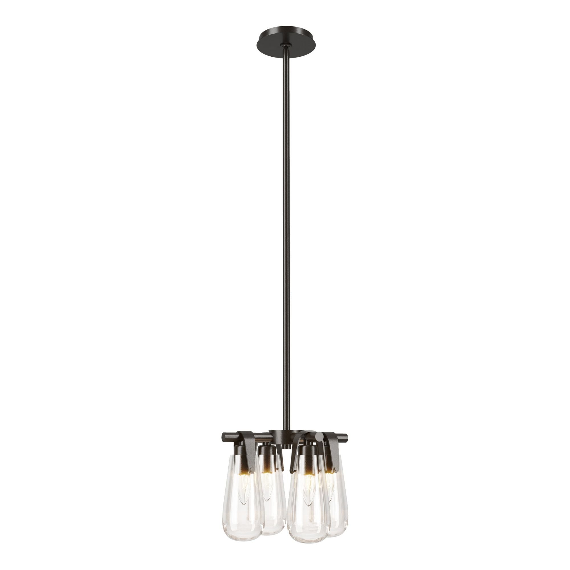 Eos Semi-Flush/Pendant 4-Light Clear Glass (ZM) in Oil Rubbed Bronze