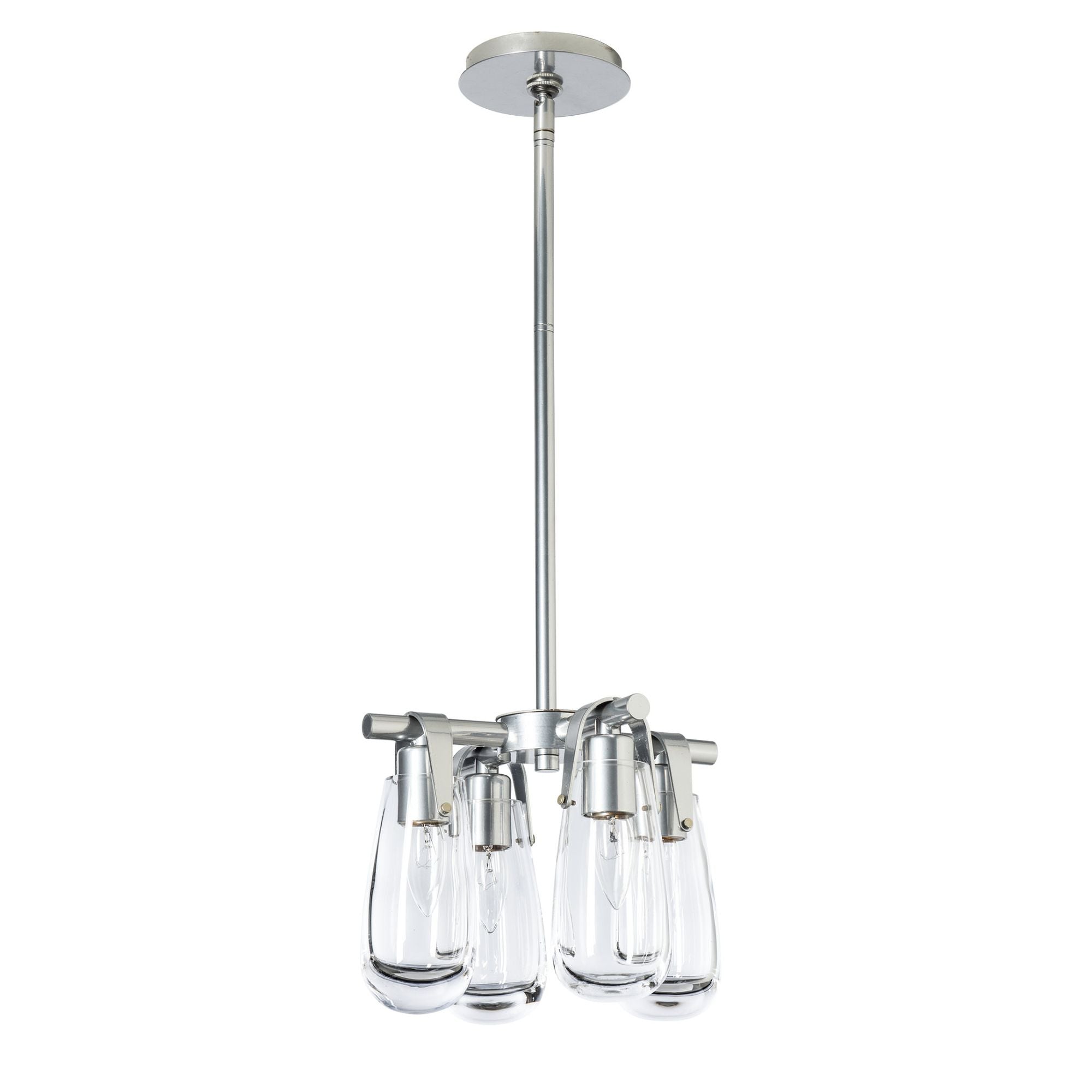 Eos Semi-Flush/Pendant 4-Light Clear Glass (ZM) in Sterling